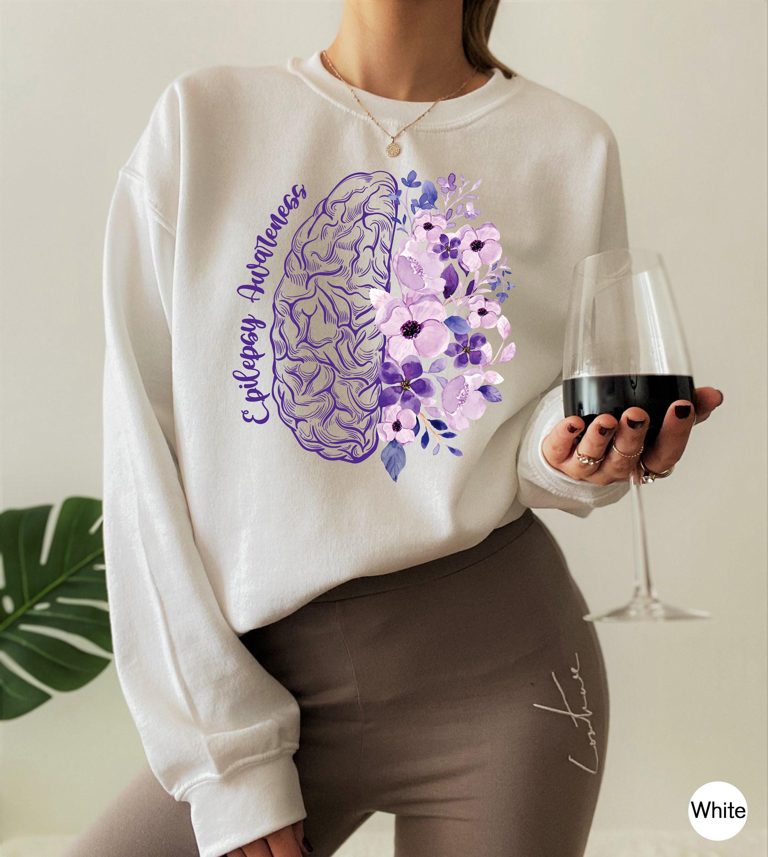 Epilepsy Awareness Shirt | Mental Health Sweatshirt, Epilepsy Mom Gift, We Wear Purple Tee, Purple Ribbon Tee, Epilepsy Warrior Tee, Fighter
