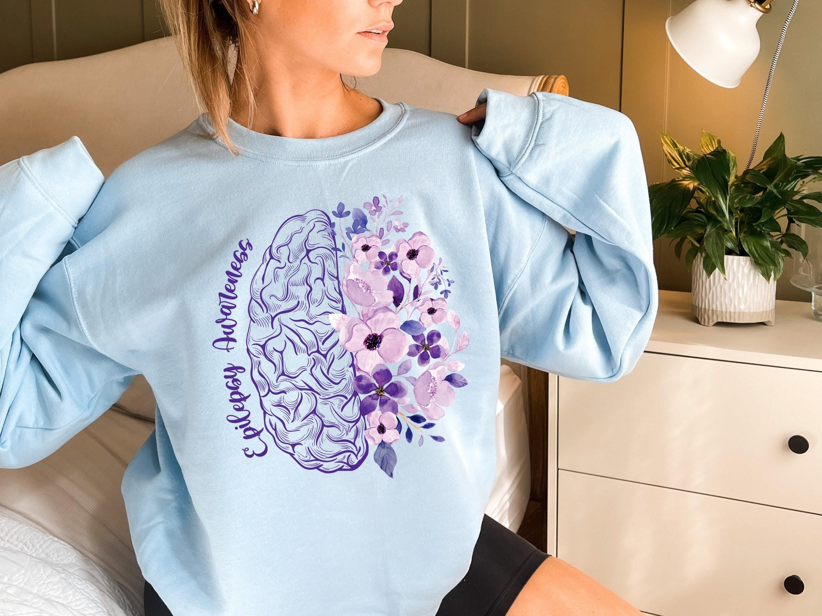 Epilepsy Awareness Shirt | Mental Health Sweatshirt, Epilepsy Mom Gift, We Wear Purple Tee, Purple Ribbon Tee, Epilepsy Warrior Tee, Fighter