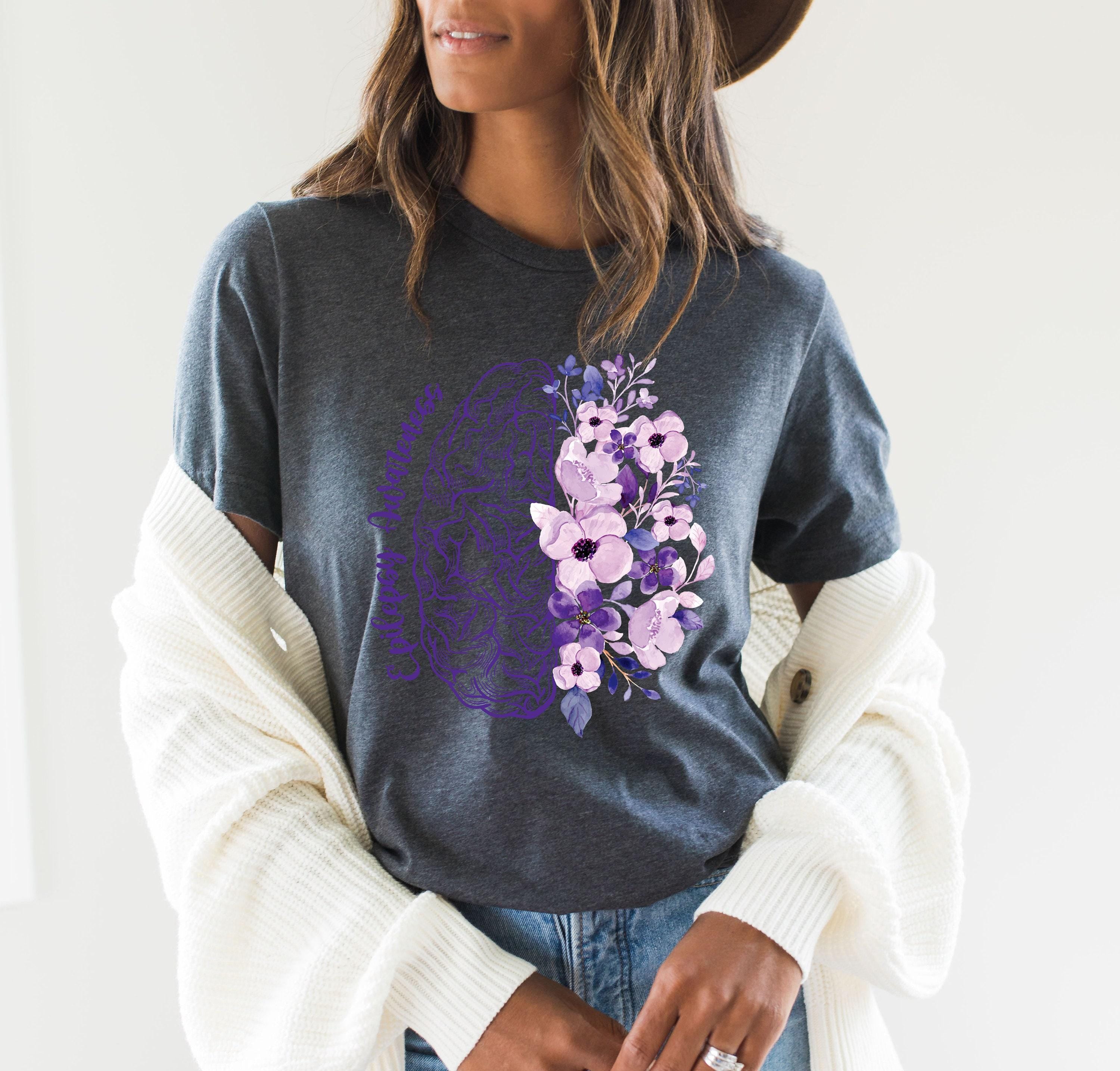 Epilepsy Awareness Shirt | Mental Health Sweatshirt, Epilepsy Mom Gift, We Wear Purple Tee, Purple Ribbon Tee, Epilepsy Warrior Tee, Fighter