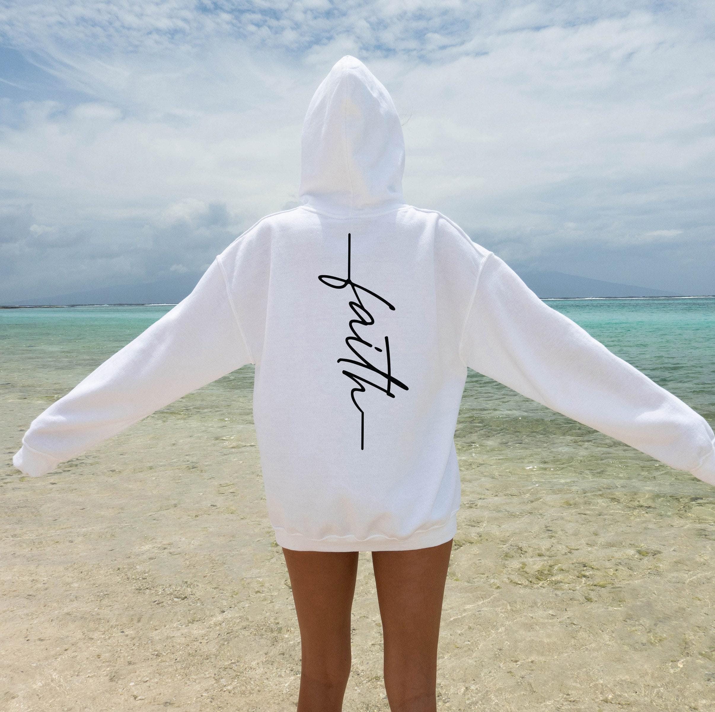 Upright Printed Faith Shirt | Aesthetic Christian Sweatshirt, Back Print Hoodie, Religious Shirts, Bible Verse Shirt, Fa