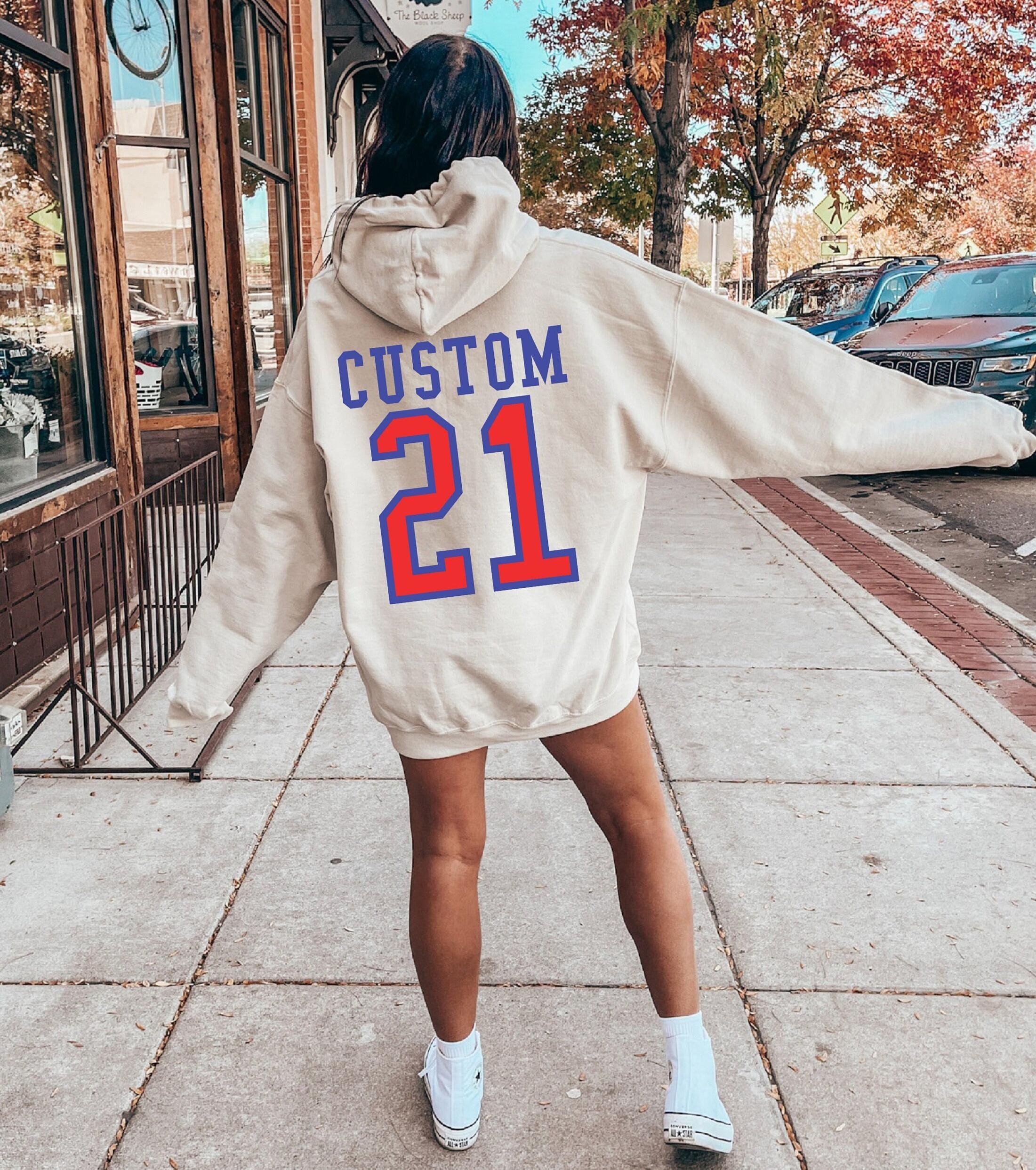 Custom Name Number Shirt, Personalized Team Number Sweatshirt, Gift for Football Player,  Matching School Team T-shirt, Last Name Tee