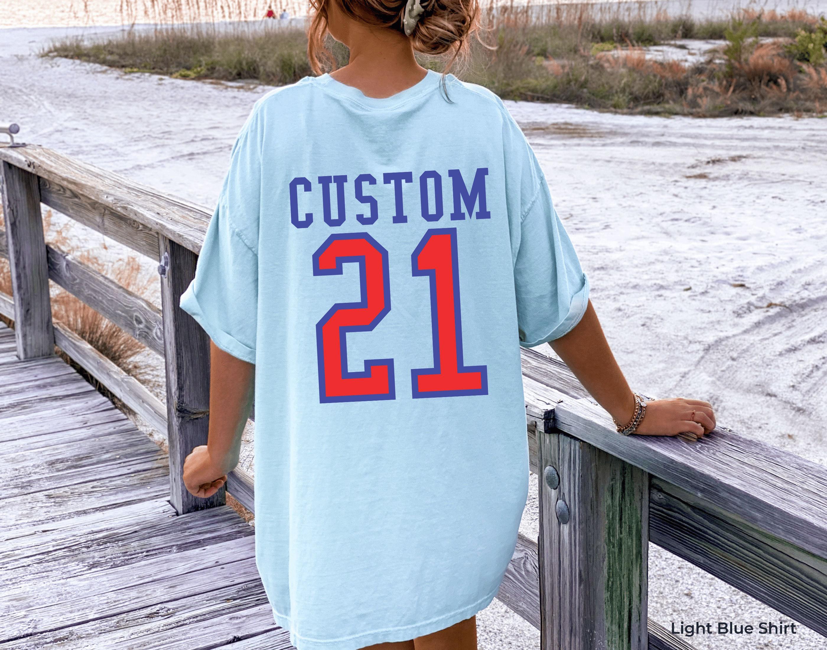 Custom Name Number Shirt, Personalized Team Number Sweatshirt, Gift for Football Player,  Matching School Team T-shirt, 