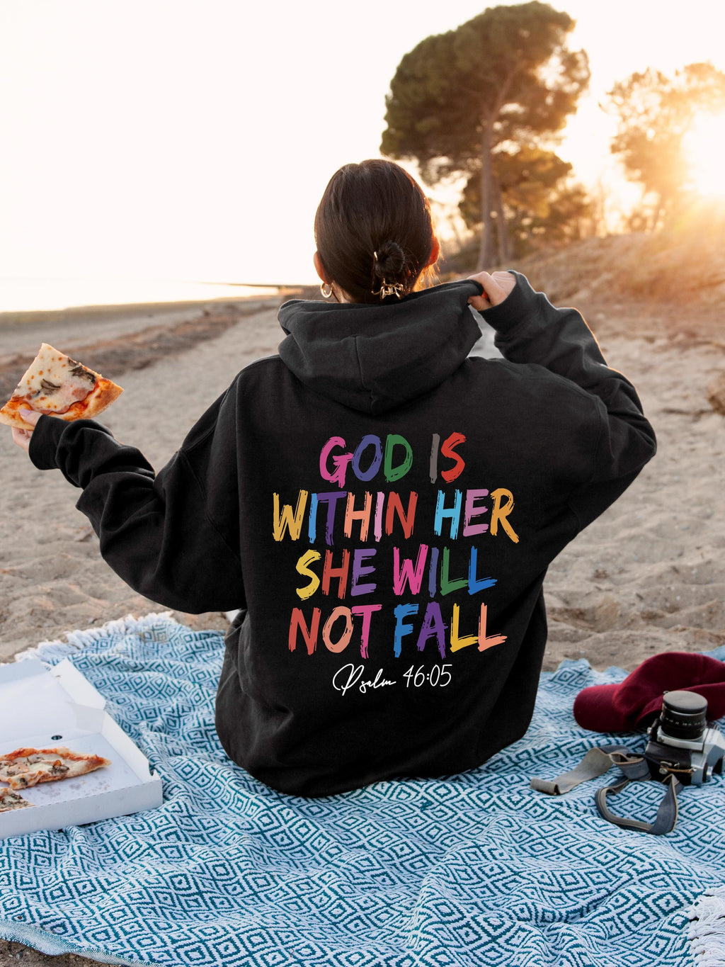 God Is Within Her She Will Not Fall Hoodie | Psalm 46:05 Sweatshirt For Women, Church Group T-Shirt, Faith Based Apparel, Bible Verse Shirt