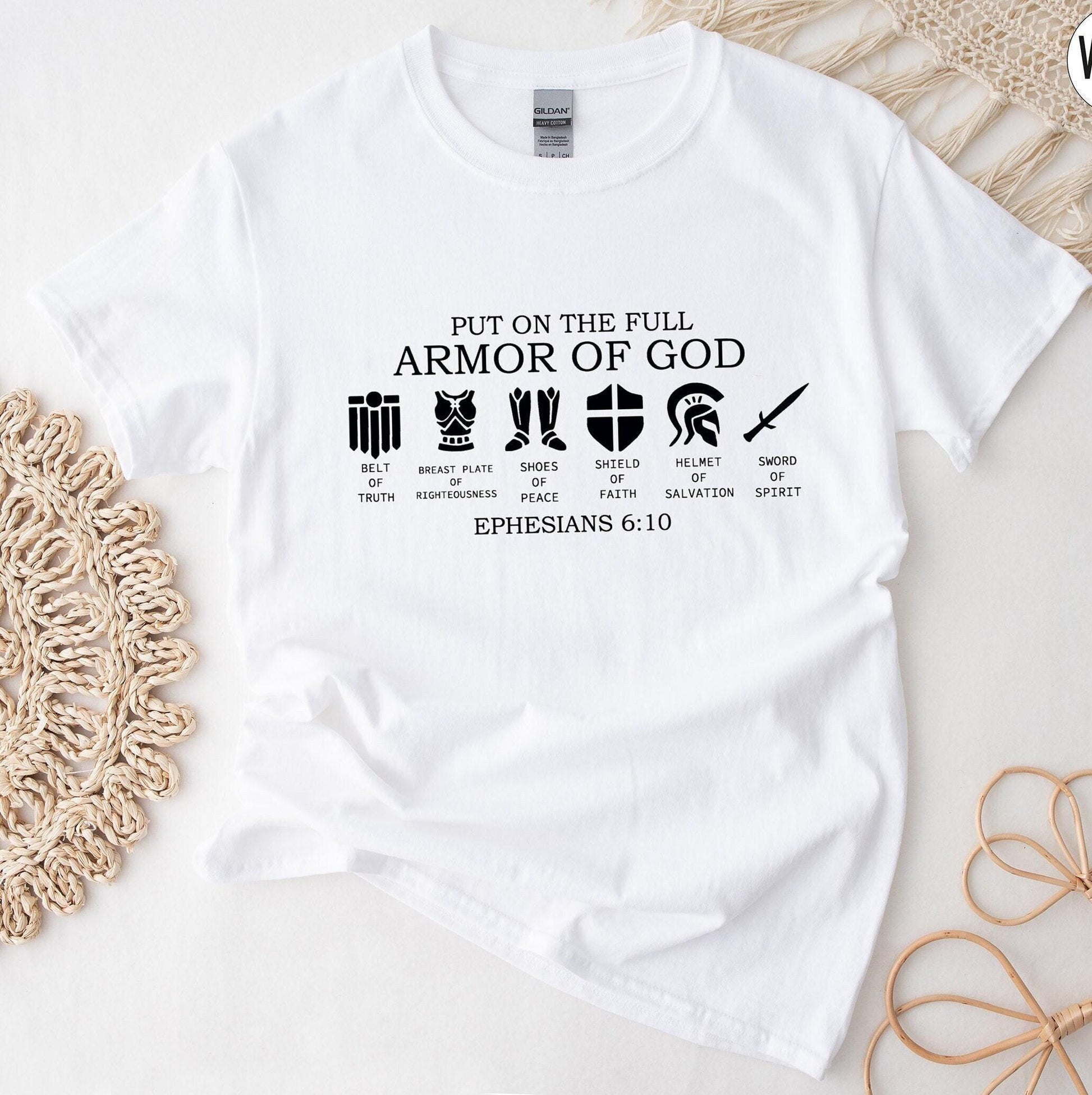 Put on The Full Armor of God Shirt, Christian Shirts, Religious Gifts For Women, Bible Verse Shirt, Christian Gifts, Catholic Shirt