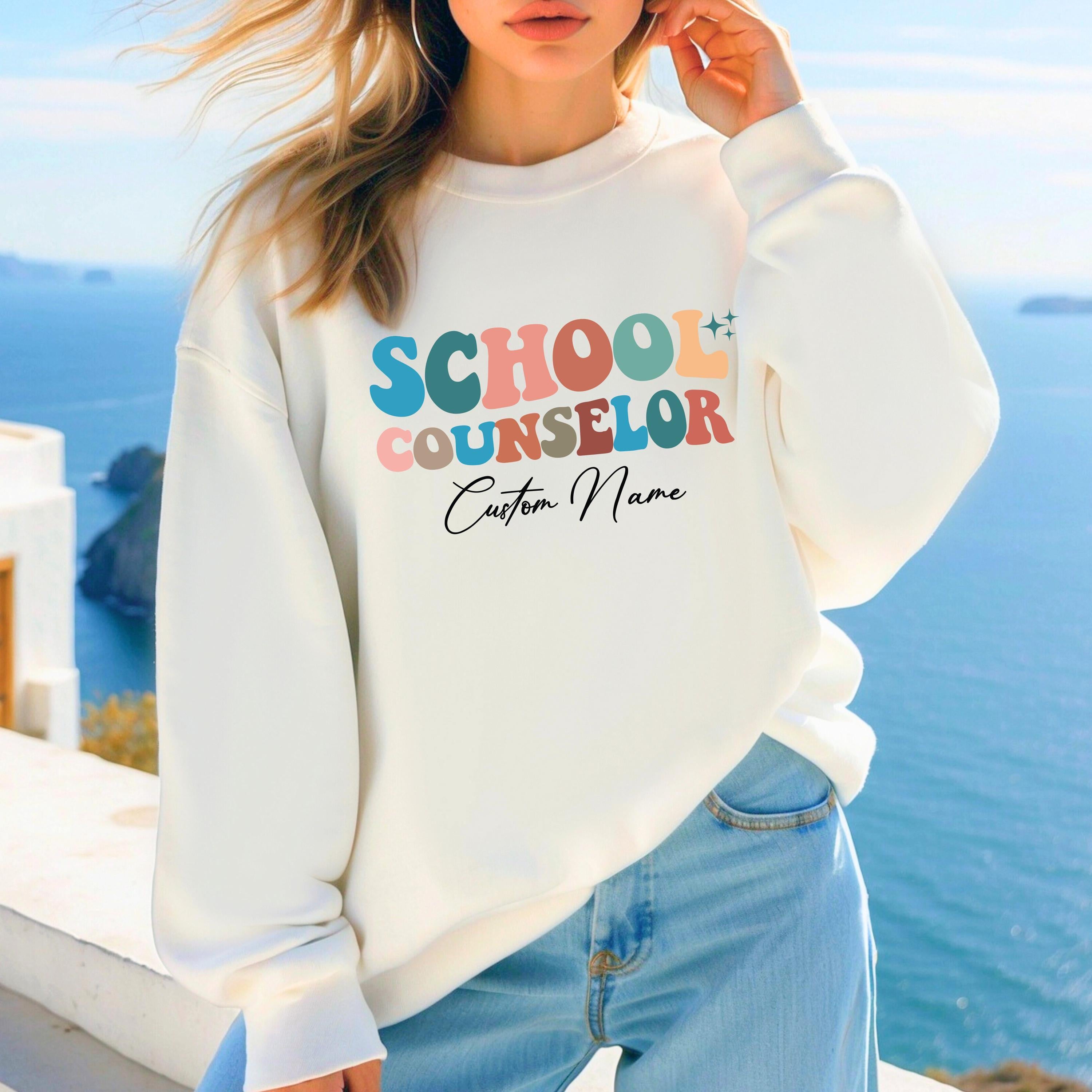 Custom School Counselor Name Sweatshirt, School Therapy  T-Shirt, Education Support Hoodie, School Counselor Gifts, Counseling Shirt