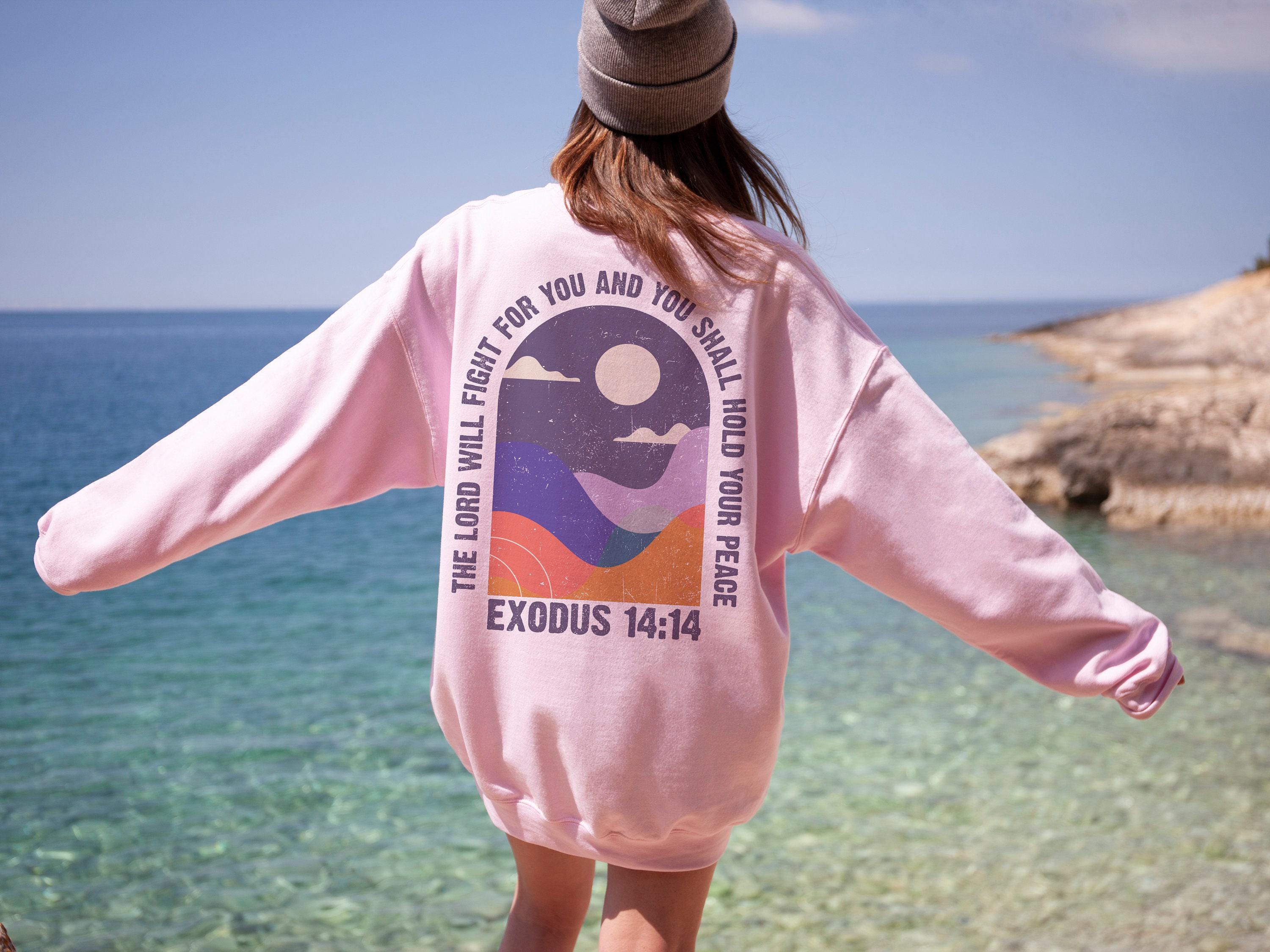 The Lord Will Fight For You Hoodie, Exodus 14:14 Sweatshirt For Christian Women, Aesthetic Hymn T-Shirt, Trendy Christia
