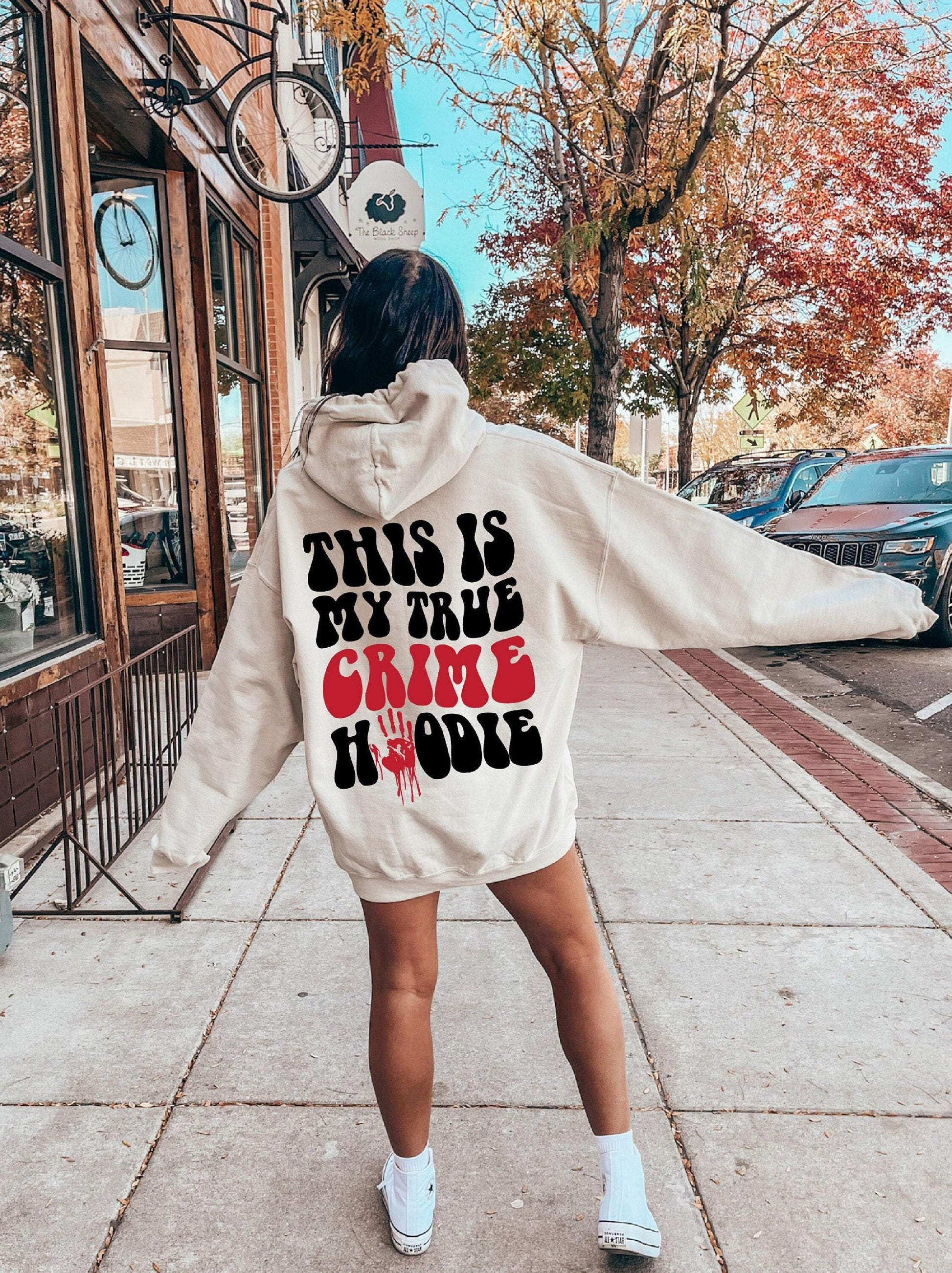 This Is My True Crime Hoodie | Halloween Sweatshirt, Spooky Season Shirt, Criminal Shirt, Trendy Crime TV Series Shirt, true crime gift