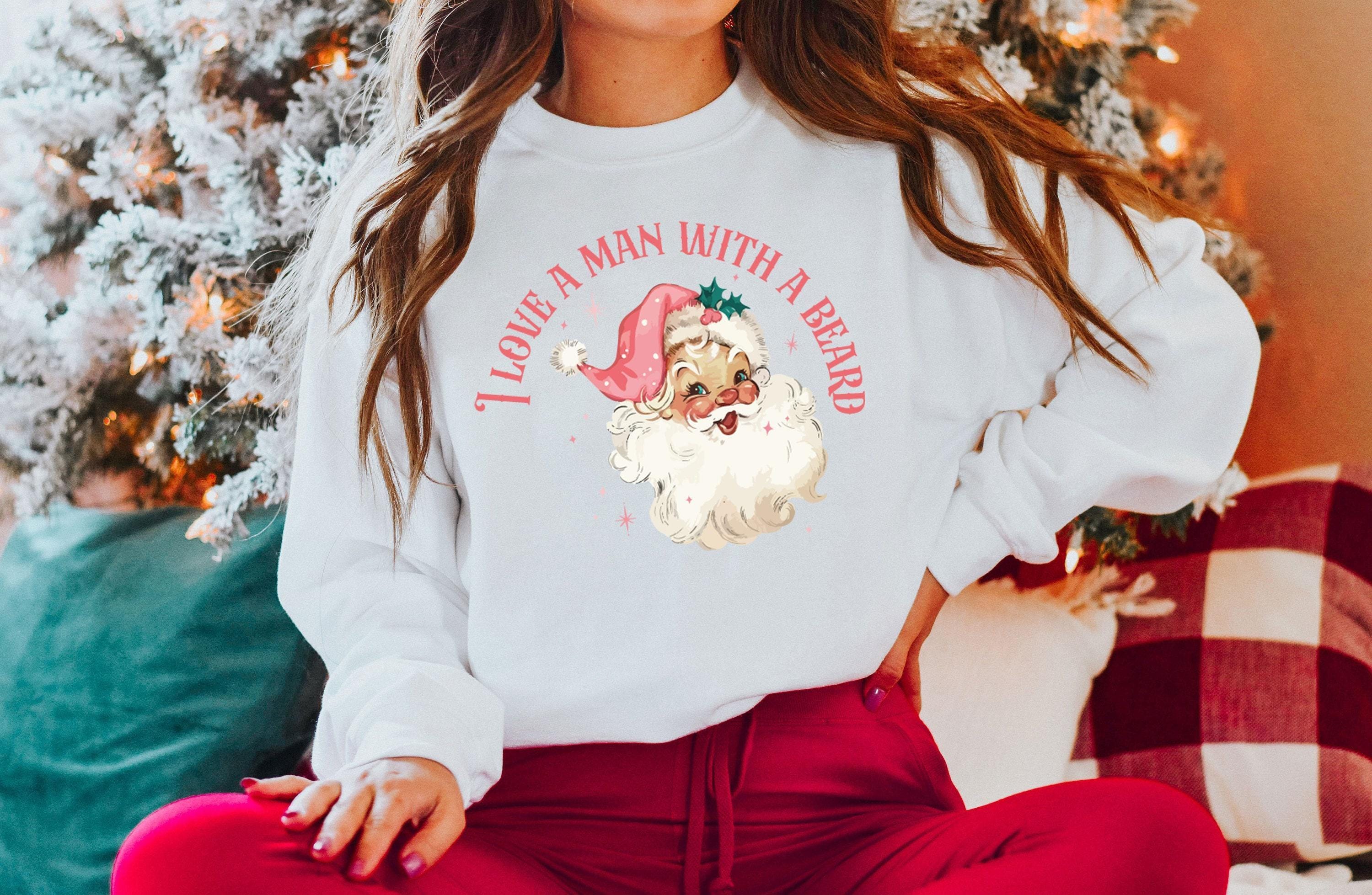 I Love A Man With A Beard Sweatshirt | Beard Lover Sweatshirt, Funny Beard Sweatshirt, Beard Gift, Beard Shirt, Merry Christmas