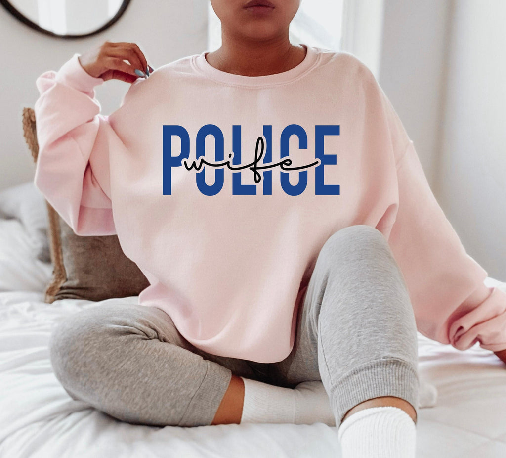 Trendy Police Wife Sweatshirt | Police Wife Gift, Thin Blue Line Sweatshirt, Law Enforcement Wife, Police Girlfriend, police wife hoodie