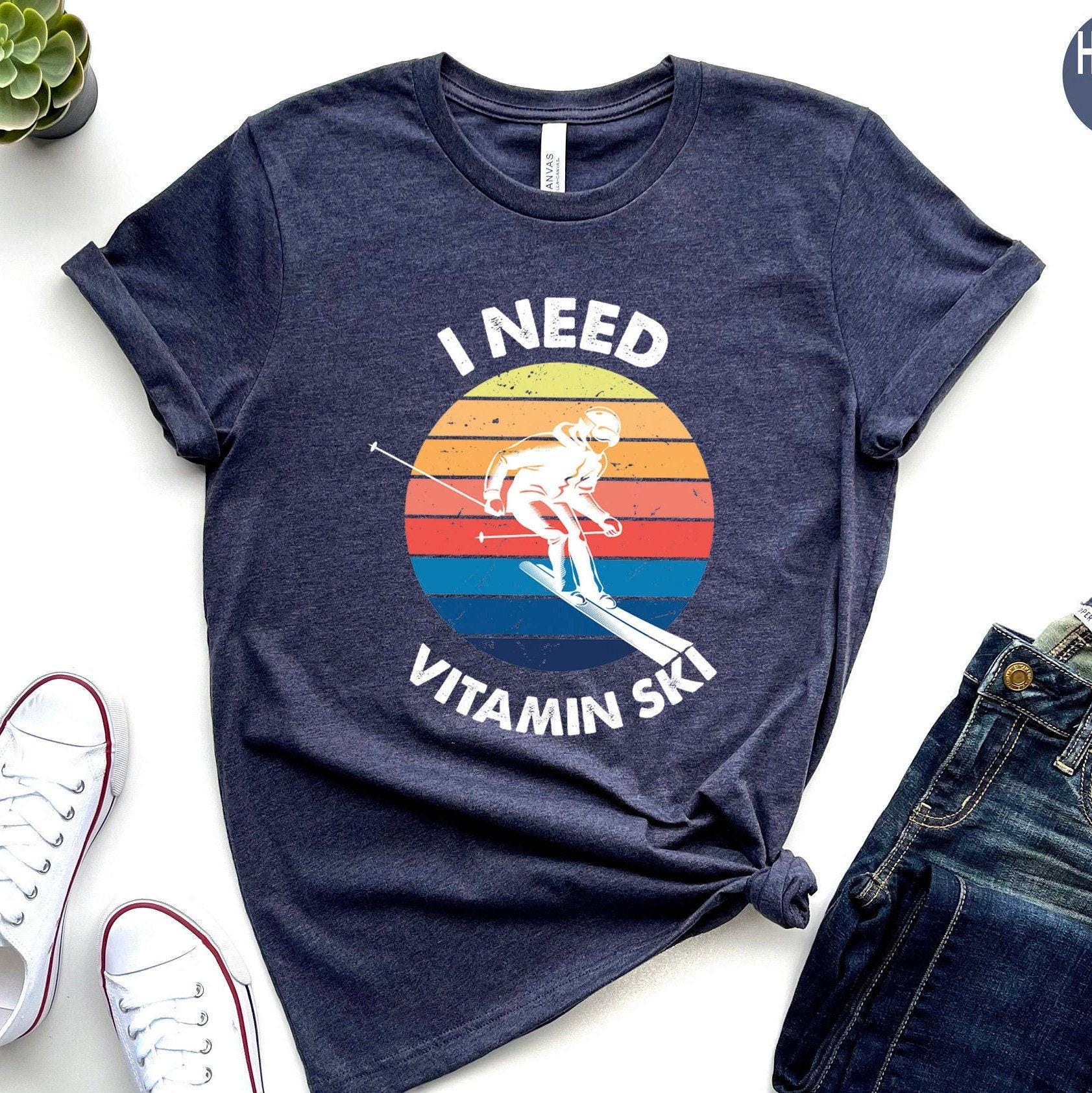 I Need Vitamin Ski Sweatshirt, Skiing Shirt, Skier Hoodie, Winter Vacation T shirt, Skiing Trip Tshirt, Trendy Gifts For Skiers