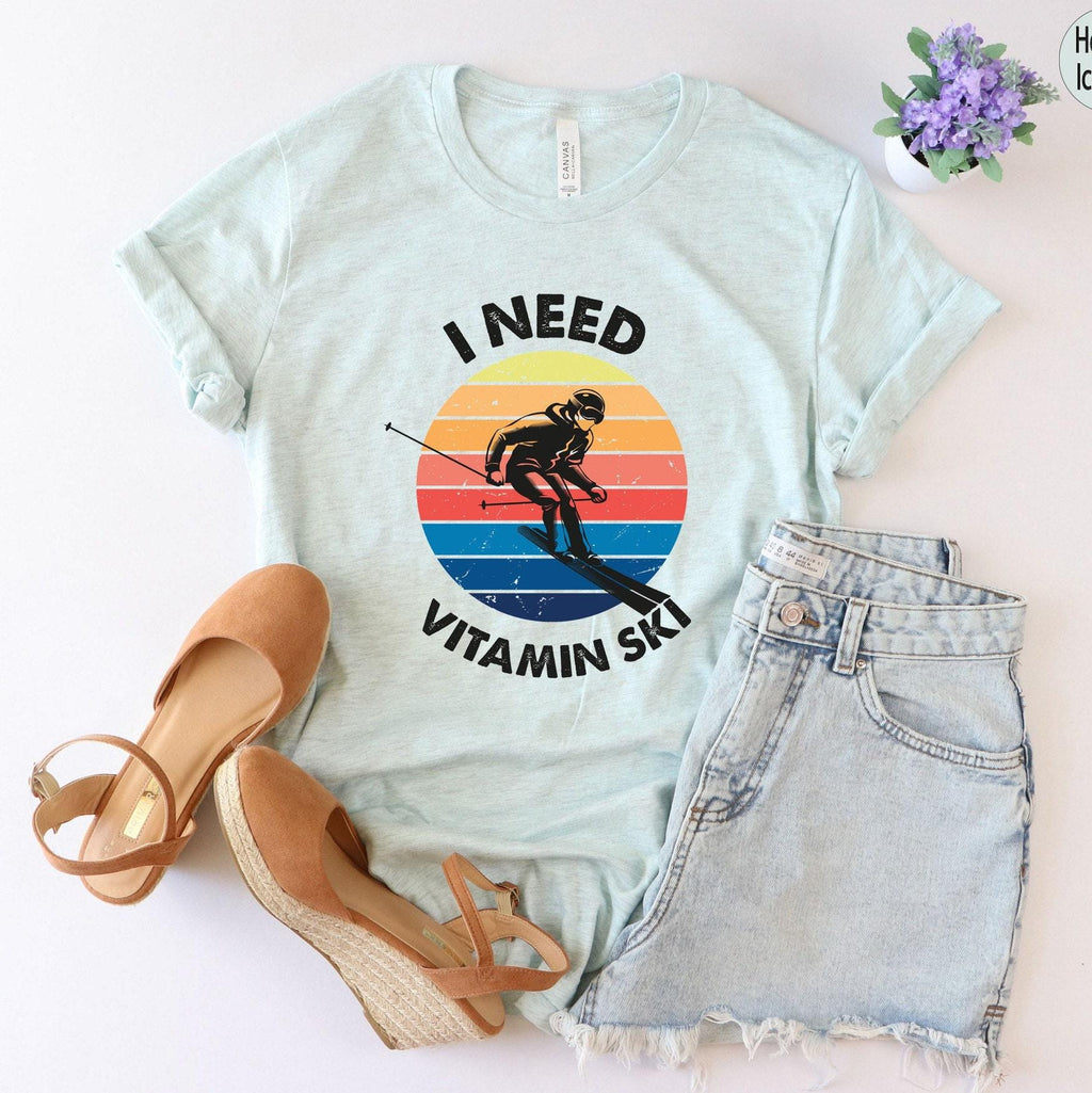 I Need Vitamin Ski Sweatshirt, Skiing Shirt, Skier Hoodie, Winter Vacation T shirt, Skiing Trip Tshirt, Trendy Gifts For Skiers