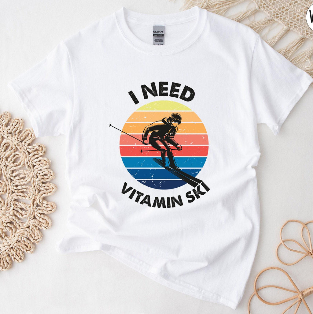 I Need Vitamin Ski Sweatshirt, Skiing Shirt, Skier Hoodie, Winter Vacation T shirt, Skiing Trip Tshirt, Trendy Gifts For Skiers