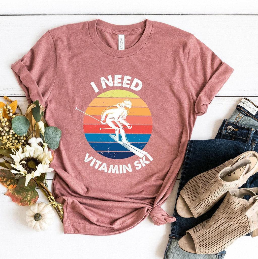 I Need Vitamin Ski Sweatshirt, Skiing Shirt, Skier Hoodie, Winter Vacation T shirt, Skiing Trip Tshirt, Trendy Gifts For Skiers