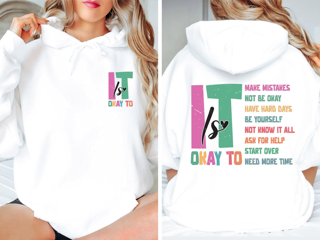 It Is Okay To Sweatshirt, Rainbow Mental Health Awareness T-Shirt, Aesthetic Good Therapy Hoodie For Woman, Friend Support Gift