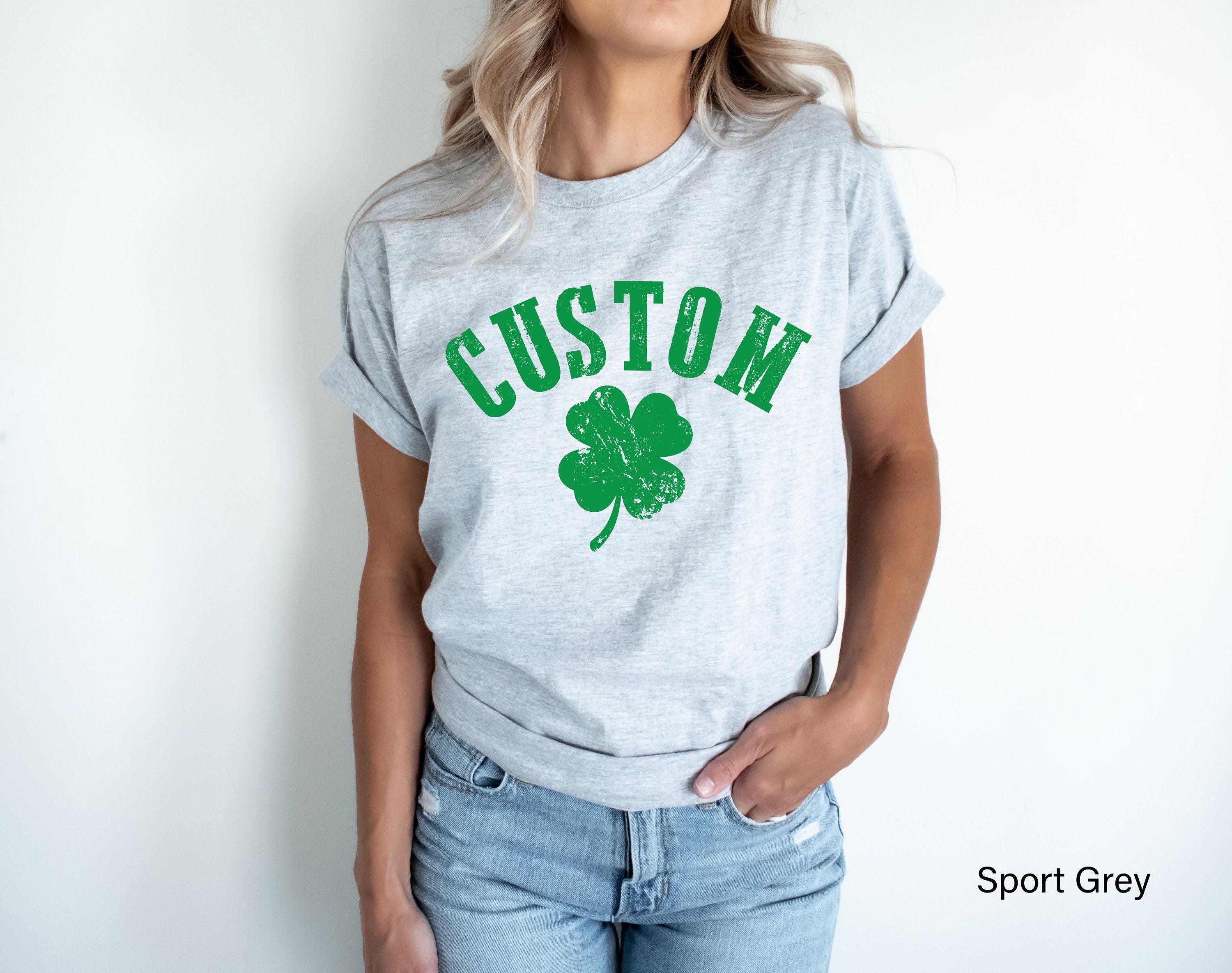 Custom St. Patrick's Day Shirt, Lucky Four Leaf Clover Sweatshirt, Custom Shamrock Shirt, Slainte Hoodie, Paddy's Day Gi
