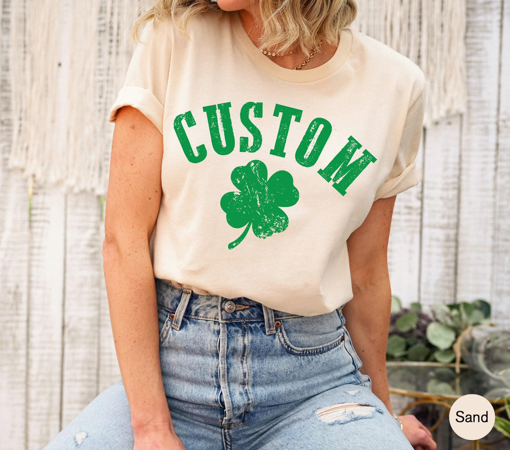 Custom St. Patrick's Day Shirt, Lucky Four Leaf Clover Sweatshirt, Custom Shamrock Shirt, Slainte Hoodie, Paddy's Day Gifts