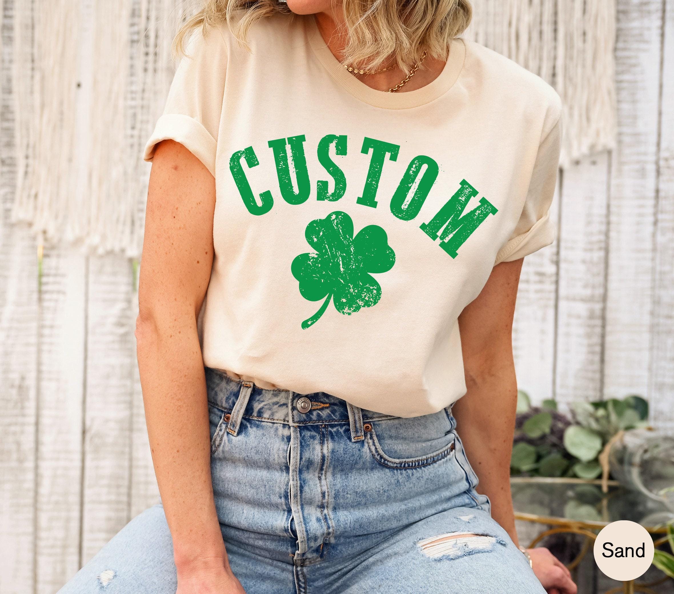 Custom St. Patrick's Day Shirt, Lucky Four Leaf Clover Sweatshirt, Custom Shamrock Shirt, Slainte Hoodie, Paddy's Day Gifts