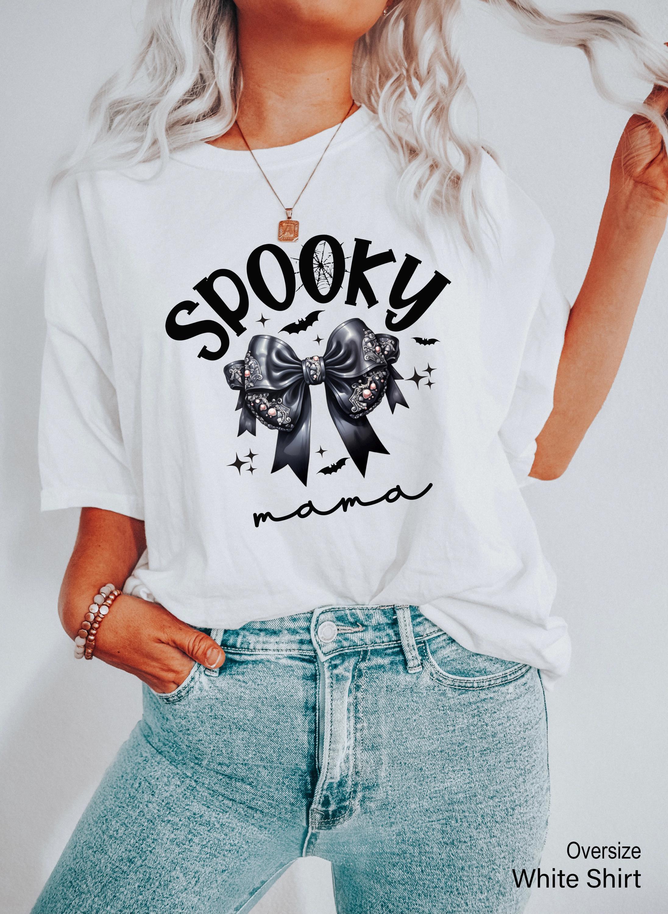 Spooky Mama T-Shirt, Spooky Season Sweatshirts For Woman, Cute Halloween Aesthetic Shirts, Fall Hoodie, Trendy Creepy Season Gifts, E8324,