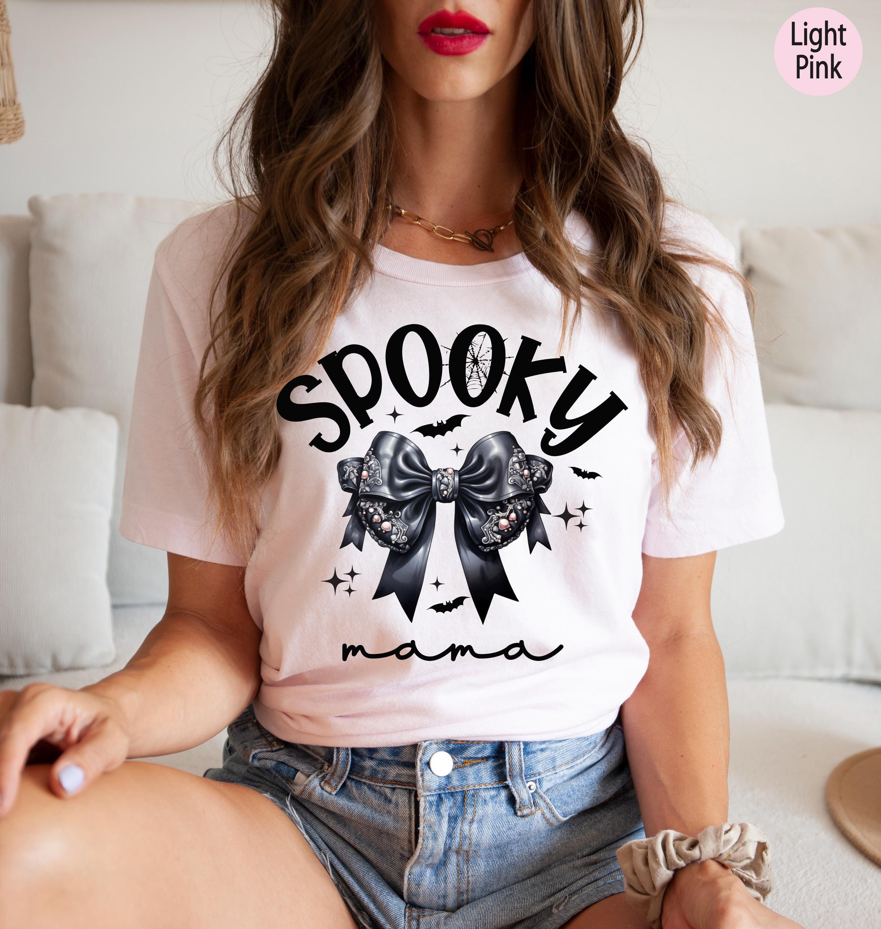 Spooky Mama T-Shirt, Spooky Season Sweatshirts For Woman, Cute Halloween Aesthetic Shirts, Fall Hoodie, Trendy Creepy Se