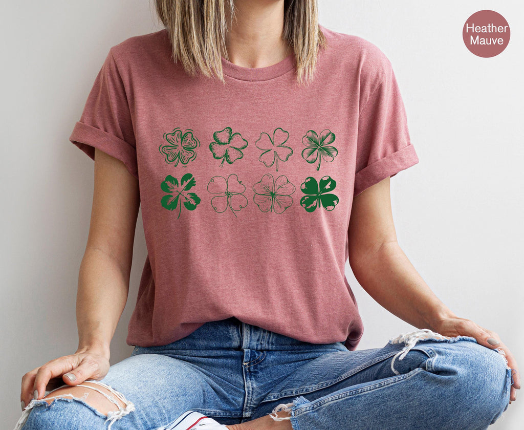 St. Patrick's Day Shirt, Lucky Four Leaf Clover Sweatshirt, Shamrock Shirt, Slainte Tshirt, Aesthetic Gifts for Beer Lover