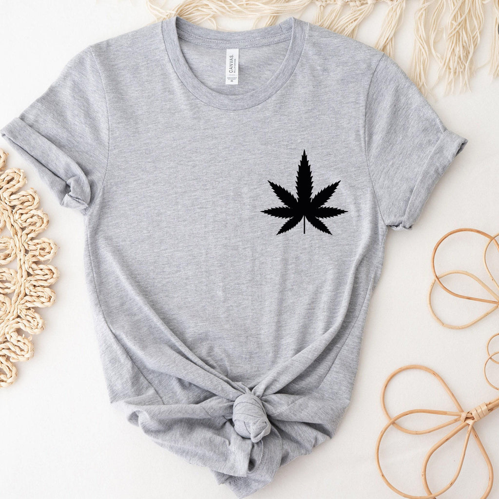 Leaf Shirts, Marijuana Shirts, Stoner Sweatshirts, Plant Leaf Pocket Shirt, 420 Gifts For Women, Gifts For Stoners, Cannabiss Shirts
