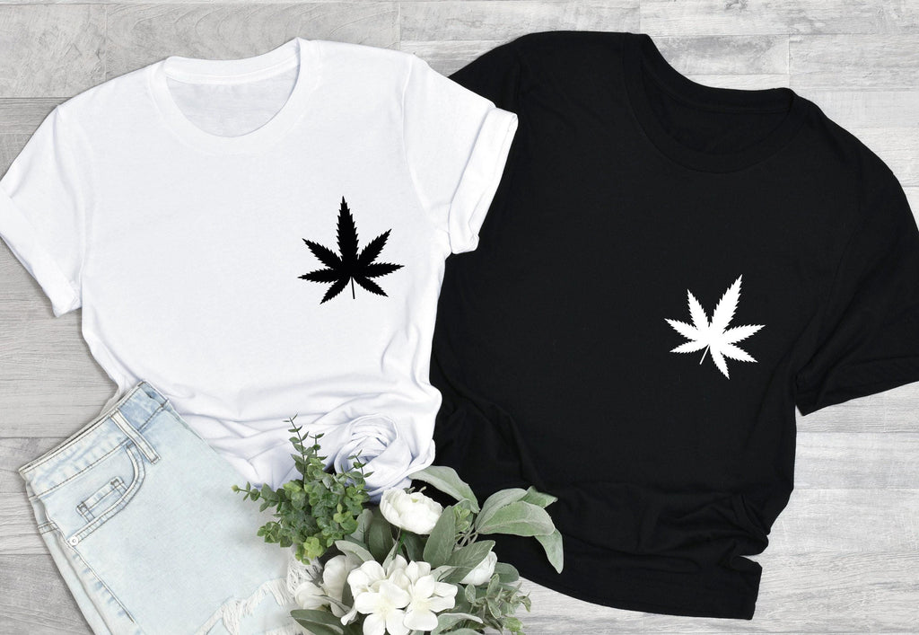 Leaf Shirts, Marijuana Shirts, Stoner Sweatshirts, Plant Leaf Pocket Shirt, 420 Gifts For Women, Gifts For Stoners, Cannabiss Shirts