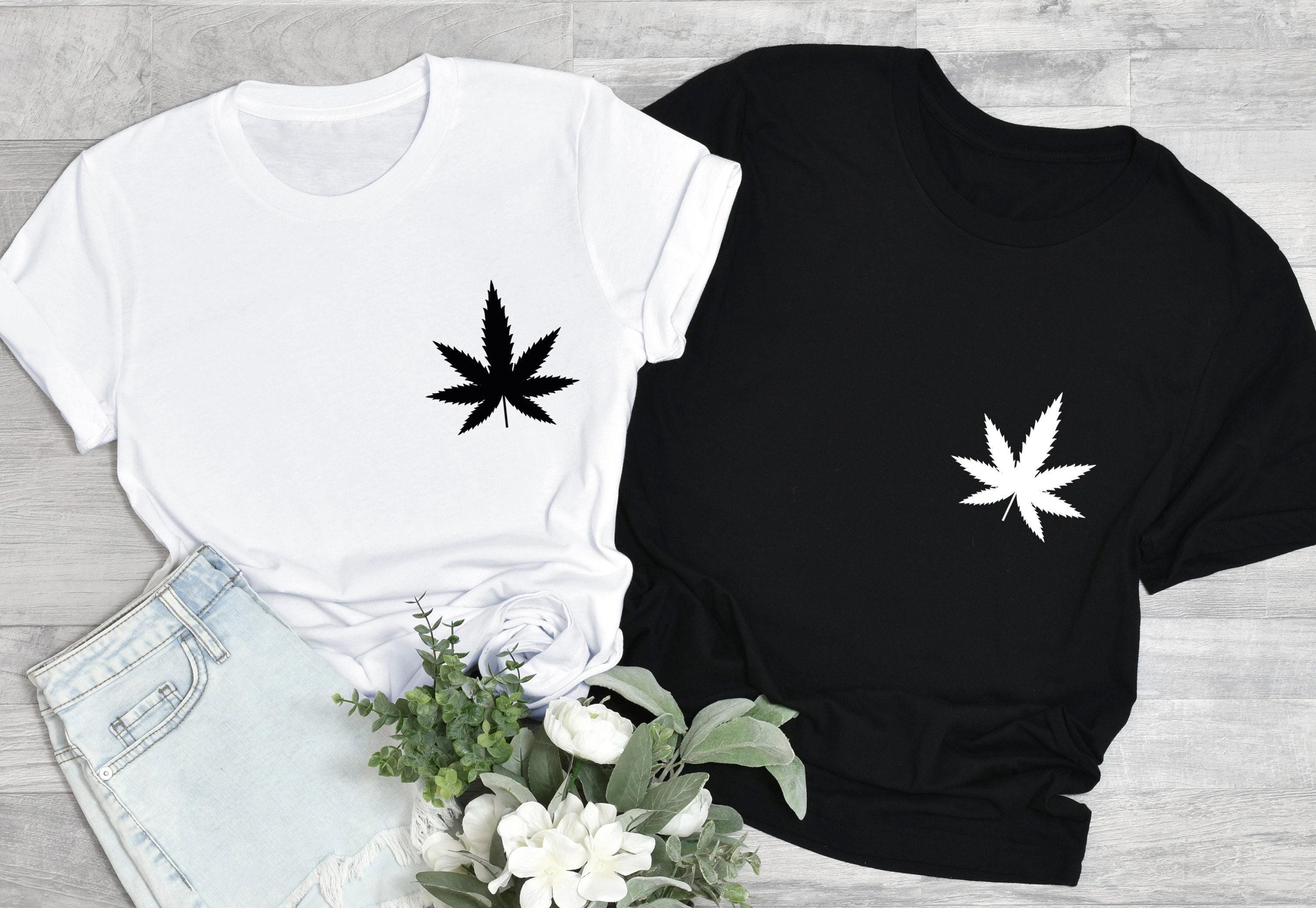 Leaf Shirts, Marijuana Shirts, Stoner Sweatshirts, Plant Leaf Pocket Shirt, 420 Gifts For Women, Gifts For Stoners, Cannabiss Shirts