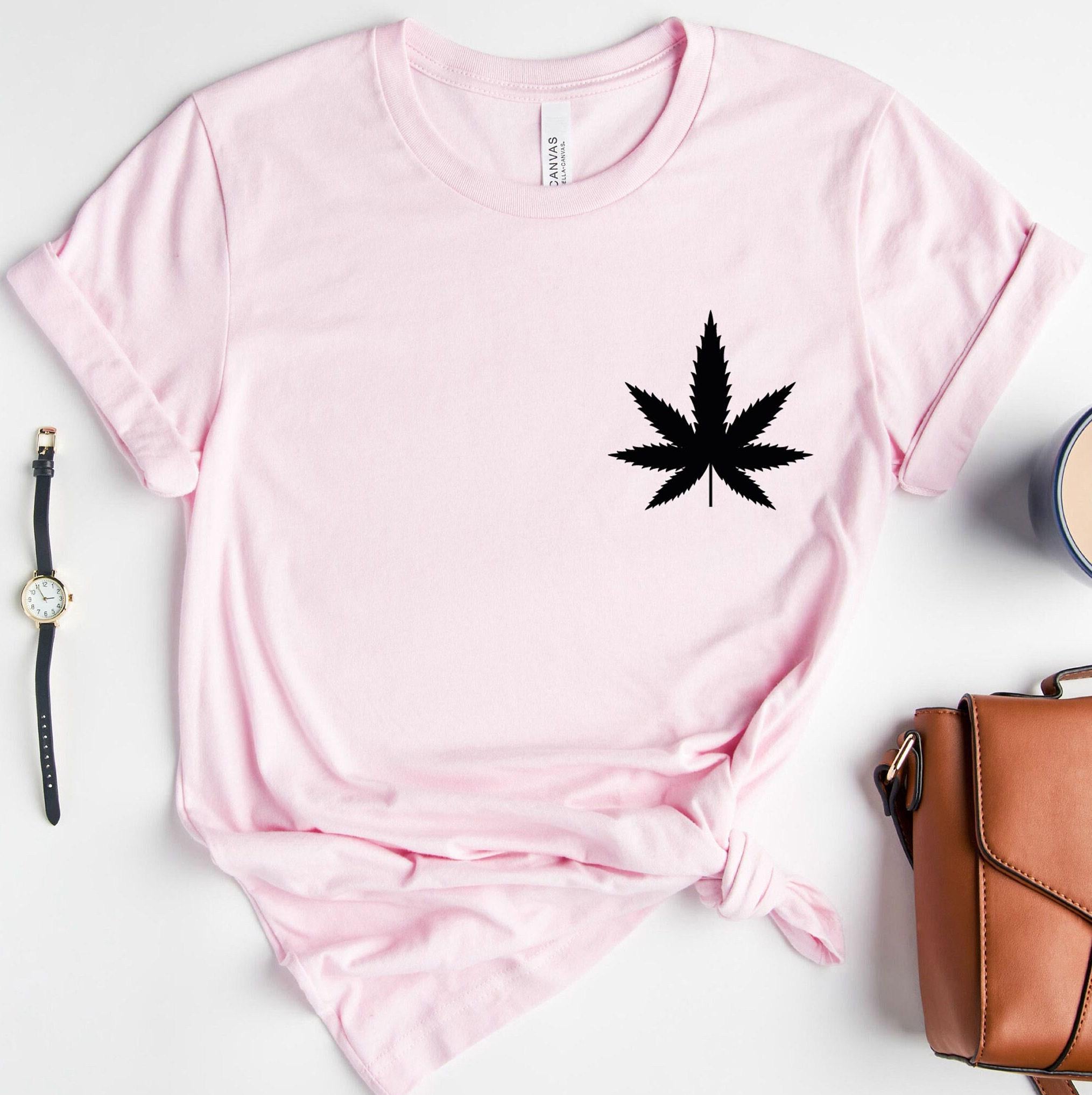 Leaf Shirts, Marijuana Shirts, Stoner Sweatshirts, Plant Leaf Pocket Shirt, 420 Gifts For Women, Gifts For Stoners, Cannabiss Shirts