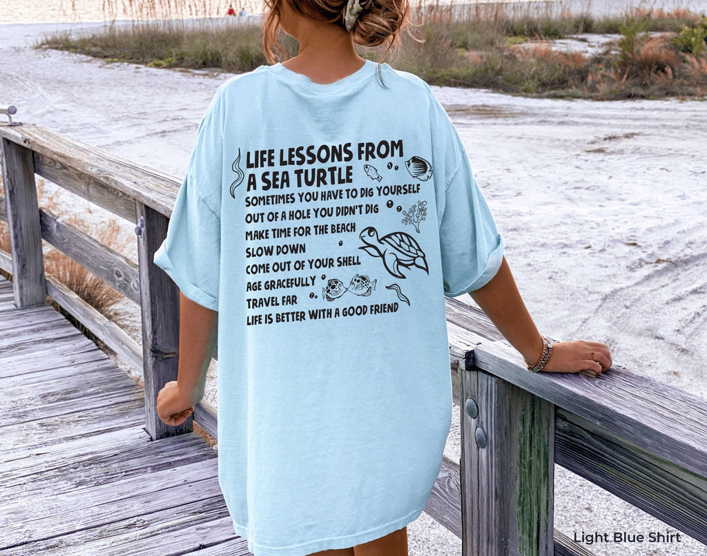 Sea Turtle Sweatshirt | Life Lessons From Turtle Hoodie, Ocean Lover Gift, Coconut Girl Shirt, Turtle Gift, Beach Lover Tee