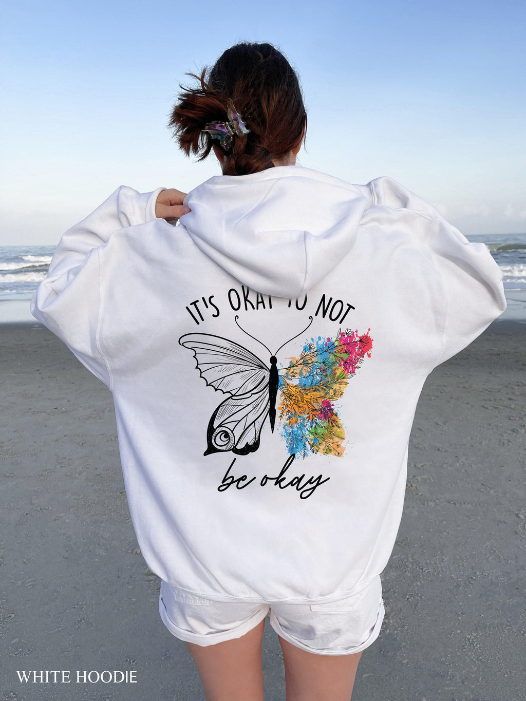 It's Okay To Not Be Okay Sweatshirt | Mental Health Hoodie, Butterfly Aesthetic Tee, Therapy Gift, Self Love Shirt, Neurodiversity Tee