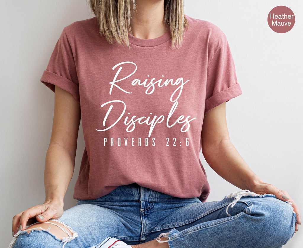 Raising Disciples Sweatshirt | Christian Mom Hoodie, Bible Verse Shirt, Proverbs 22:6 Gift, Faith Based Tee, Christian Mama Gift