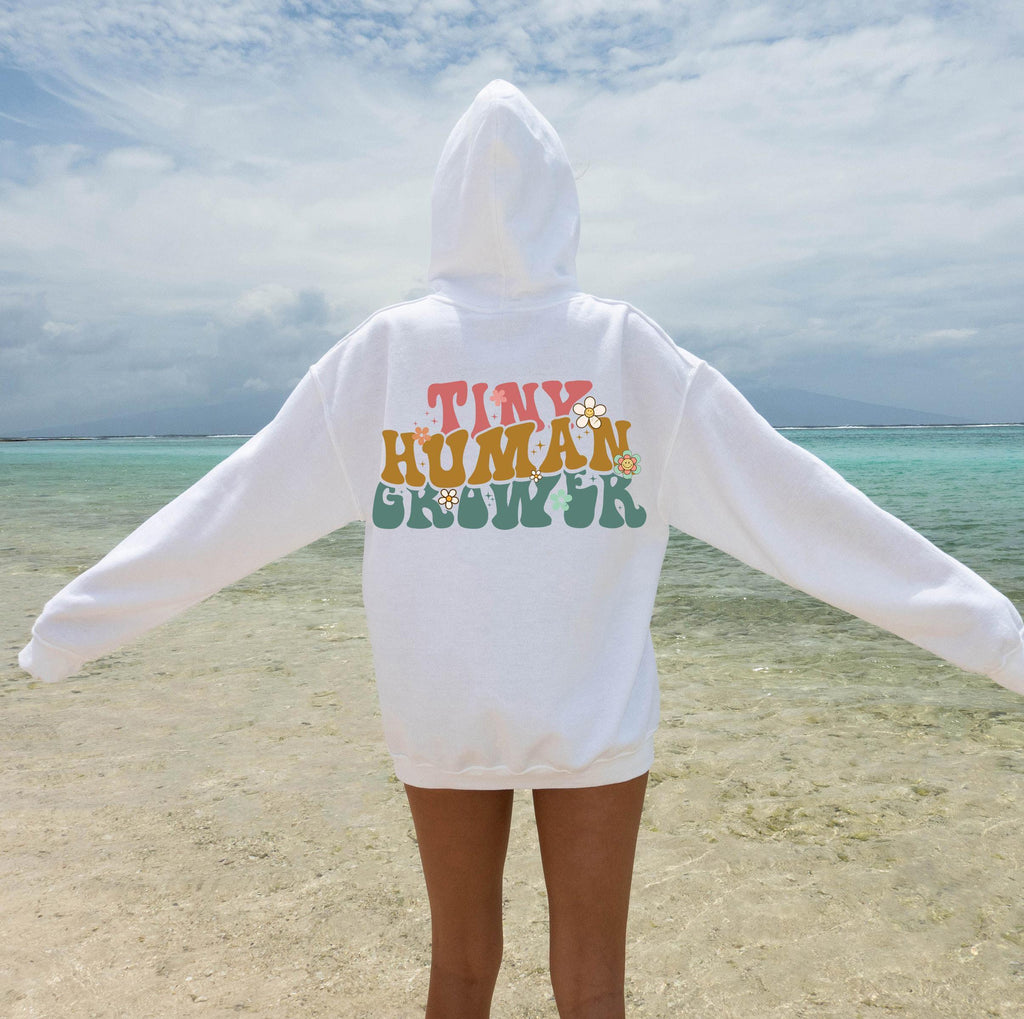Growing A Tiny Human Sweatshirt | Funny Pregnancy Shirt, Tiny Human Grower Hoodie, Pregnant Mom Gift, Baby Shower Gifts, New Mom Gift