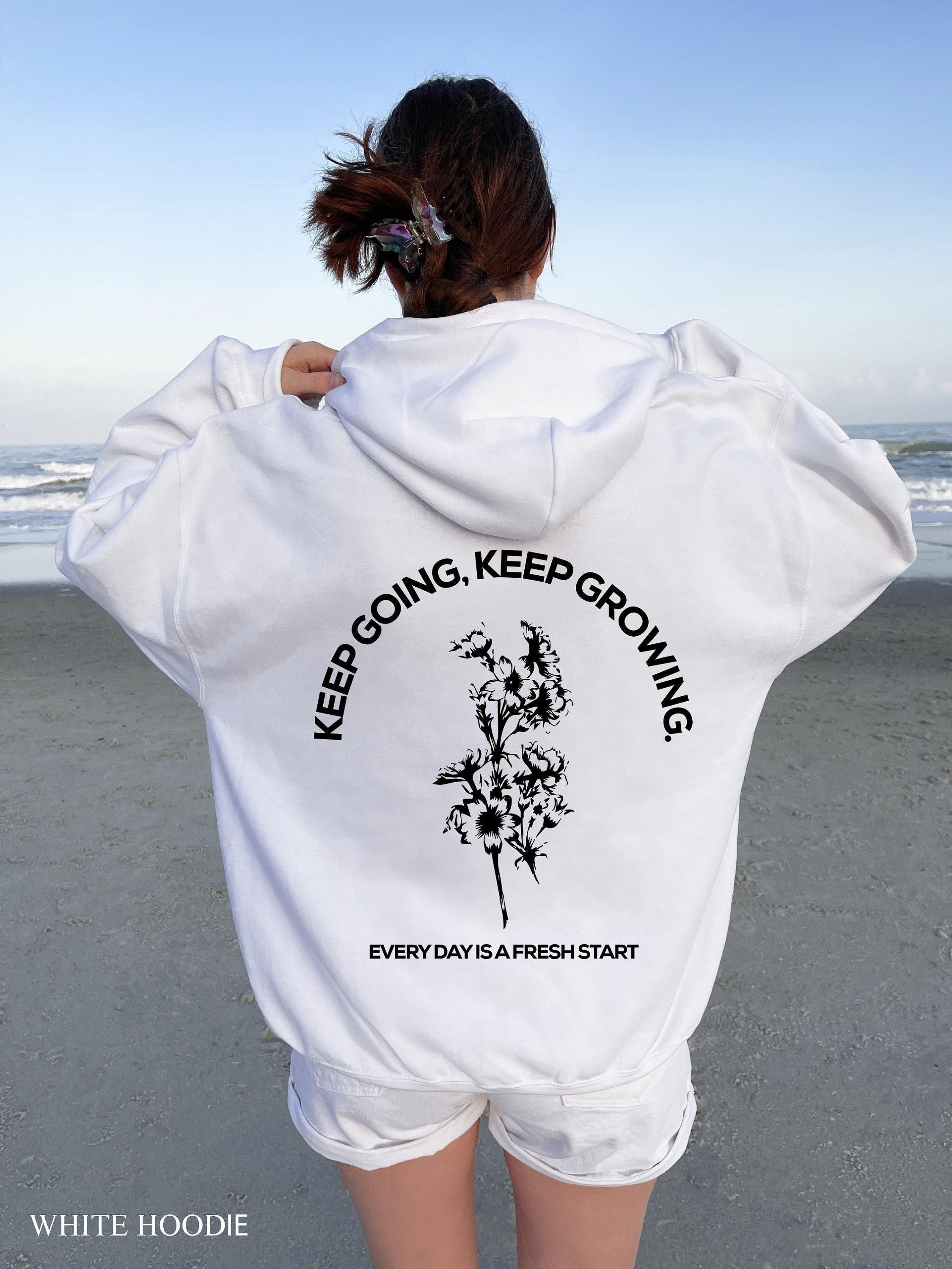 Keep Growing Sweatshirt | Motivational Hoodie, Positive Affirmation Shirt, Mental Health Gift, Wildflower Sweater, Self 