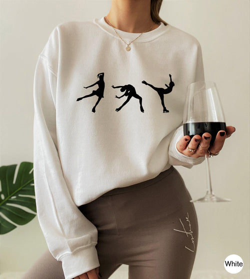 Aesthetic Ice Skating Sweatshirt | Women's Figure Skating Hoodie, Ice Skater Gift, Skating Lover Shirt, Winter Sports Te