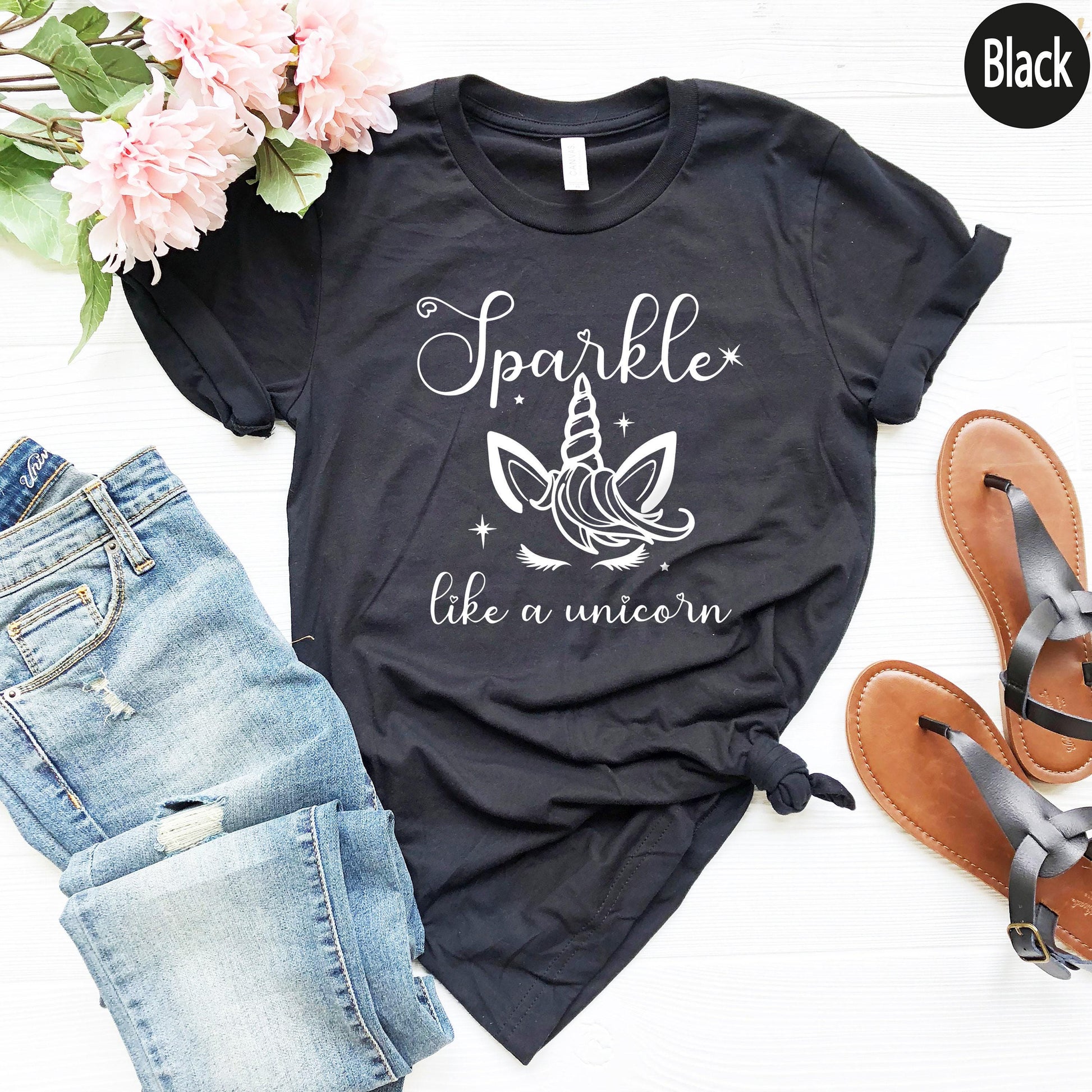 Sparkle Like a Unicorn Shirt, Cute Unicorn Sweatshirt, Unicorn Valentine Shirt, Valentines Gifts For Her, Unicorn Girl Birthday Shirt
