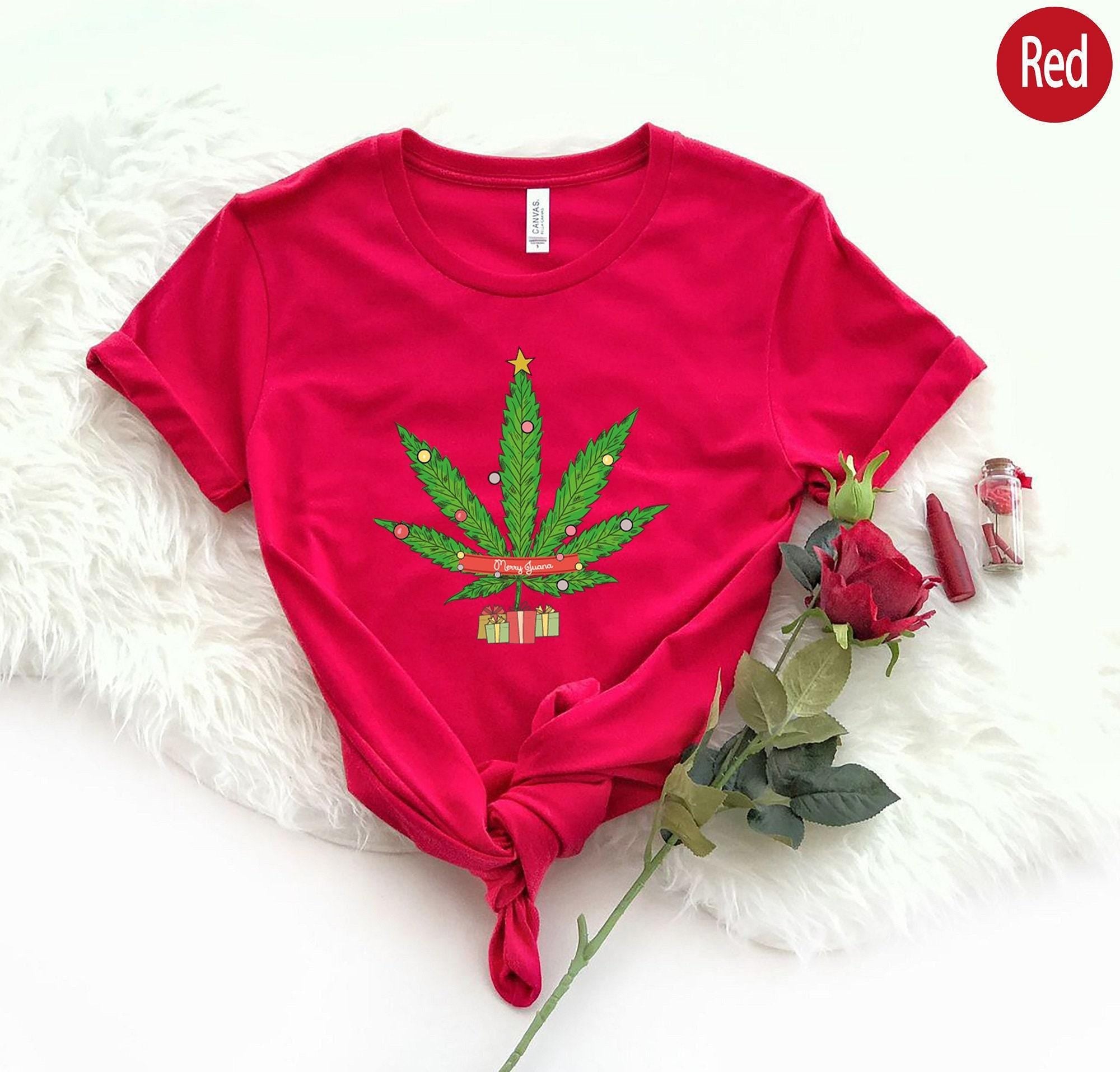 Merry Juana Shirt, Funny Plant Shirts, Marijuana Sweatshirts, Stoner Gifts For Him, Smoker Gifts, Cute Holiday Pajamas, 