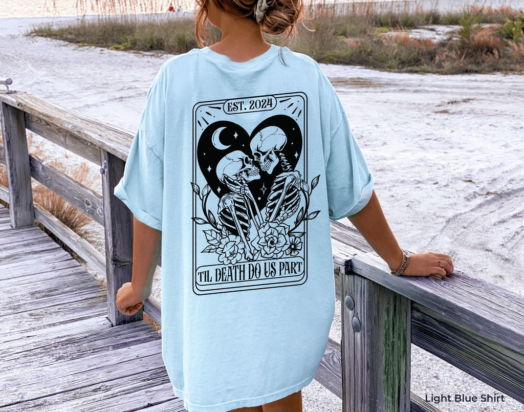Till Death Do Us Part Sweatshirt | Gothic Anniversary Shirt, Valentine Day'S Gift, Gift For Lover, Bookish Gift, Skeleton Wedding Tee