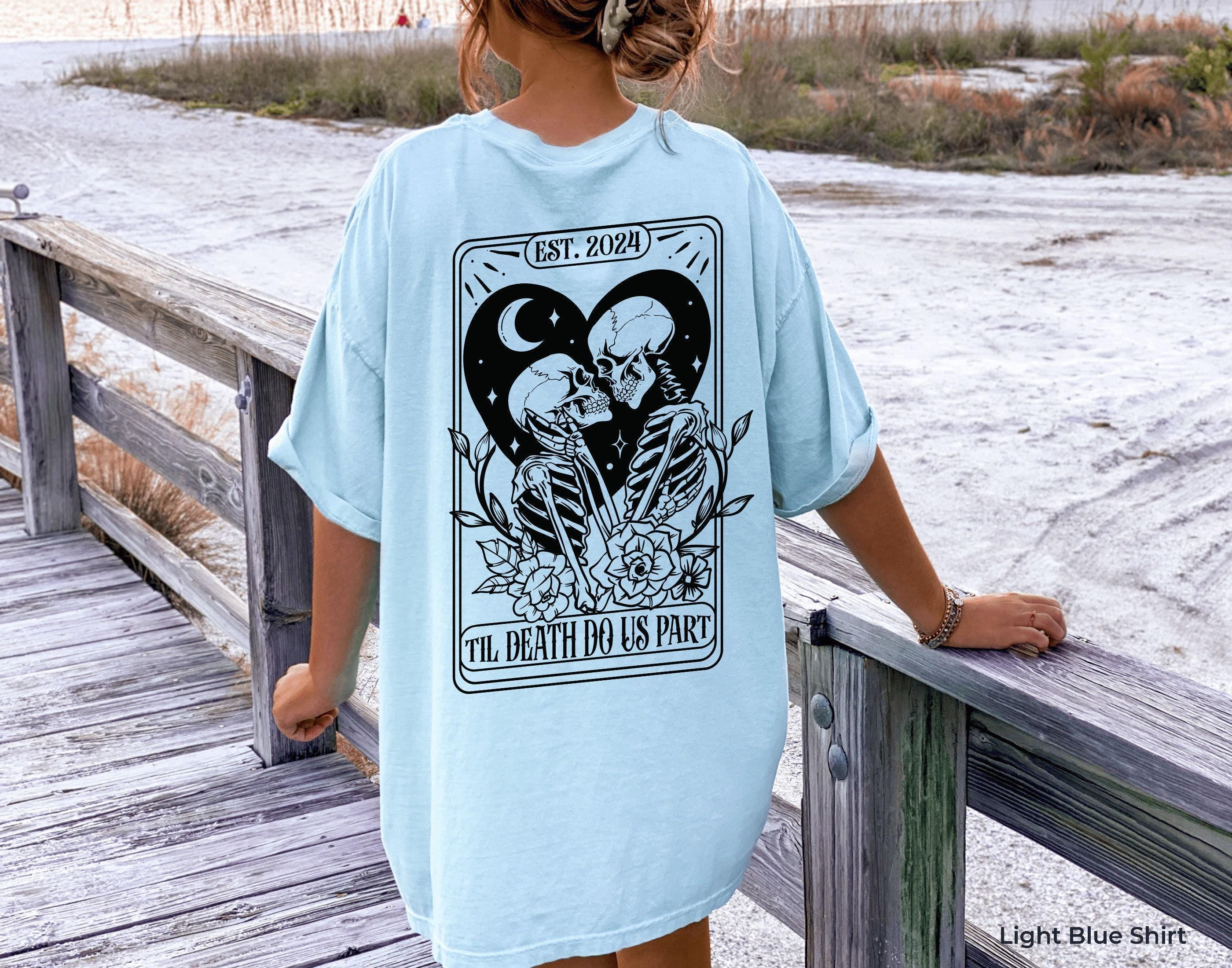 Till Death Do Us Part Sweatshirt | Gothic Anniversary Shirt, Valentine Day'S Gift, Gift For Lover, Bookish Gift, Skeleton Wedding Tee