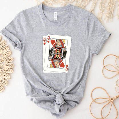 Queen of Hearts Shirt, Queen of Hearts Graphic Tee, Boho Valentines Sweatshirts, Valentines Gifts For Her, Women's Playing Deck Shirt