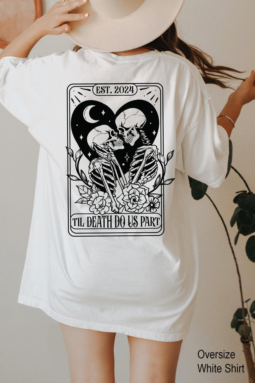 Till Death Do Us Part Sweatshirt | Gothic Anniversary Shirt, Valentine Day'S Gift, Gift For Lover, Bookish Gift, Skeleton Wedding Tee