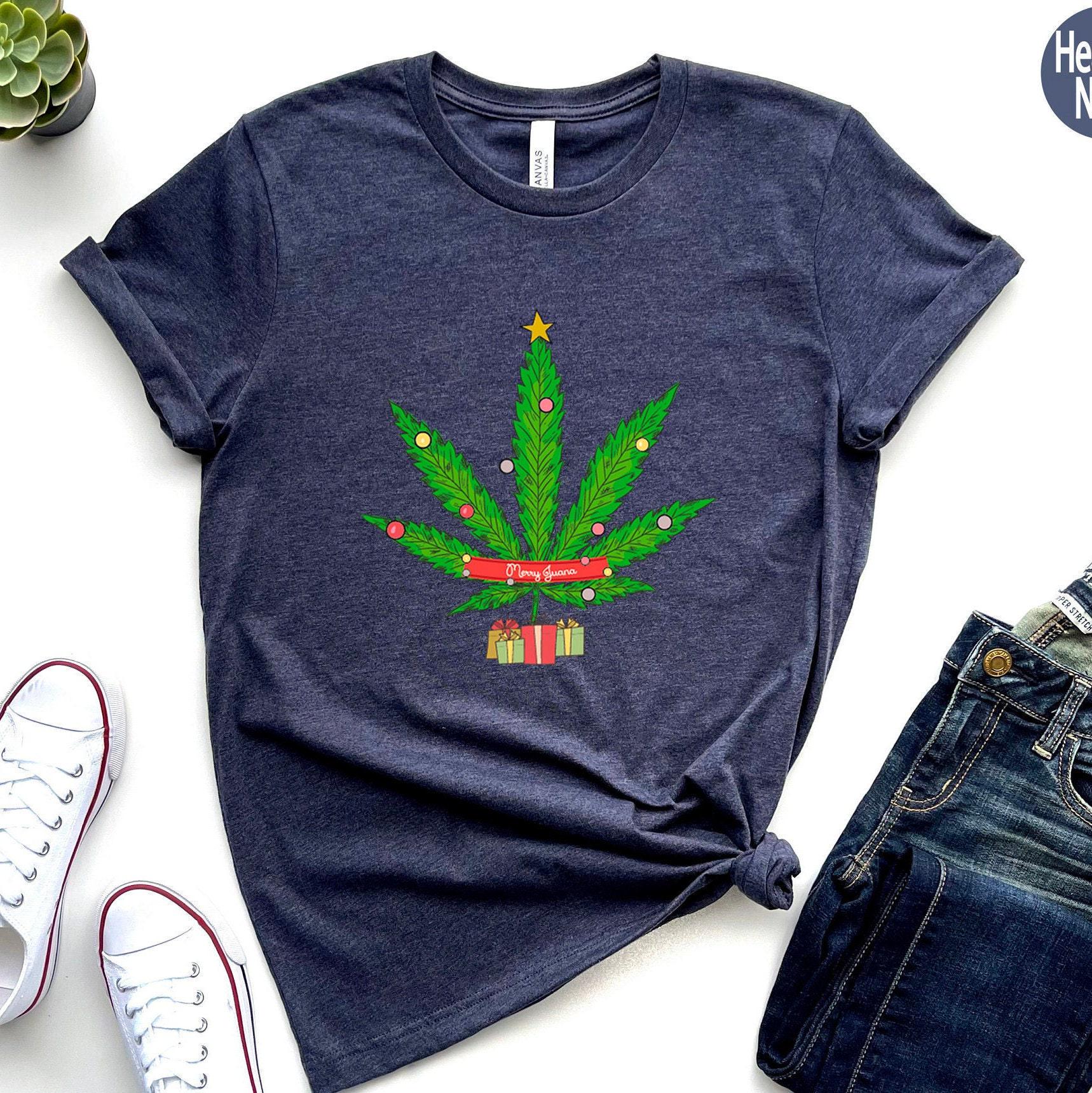 Merry Juana Shirt, Funny Plant Shirts, Marijuana Sweatshirts, Stoner Gifts For Him, Smoker Gifts, Cute Holiday Pajamas, 
