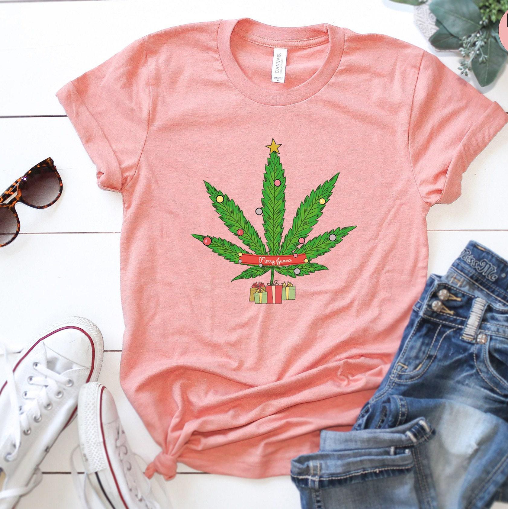 Merry Juana Shirt, Funny Plant Shirts, Marijuana Sweatshirts, Stoner Gifts For Him, Smoker Gifts, Cute Holiday Pajamas, Cannabis Tee
