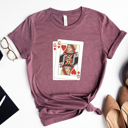 Queen of Hearts Shirt, Queen of Hearts Graphic Tee, Boho Valentines Sweatshirts, Valentines Gifts For Her, Women's Playing Deck Shirt