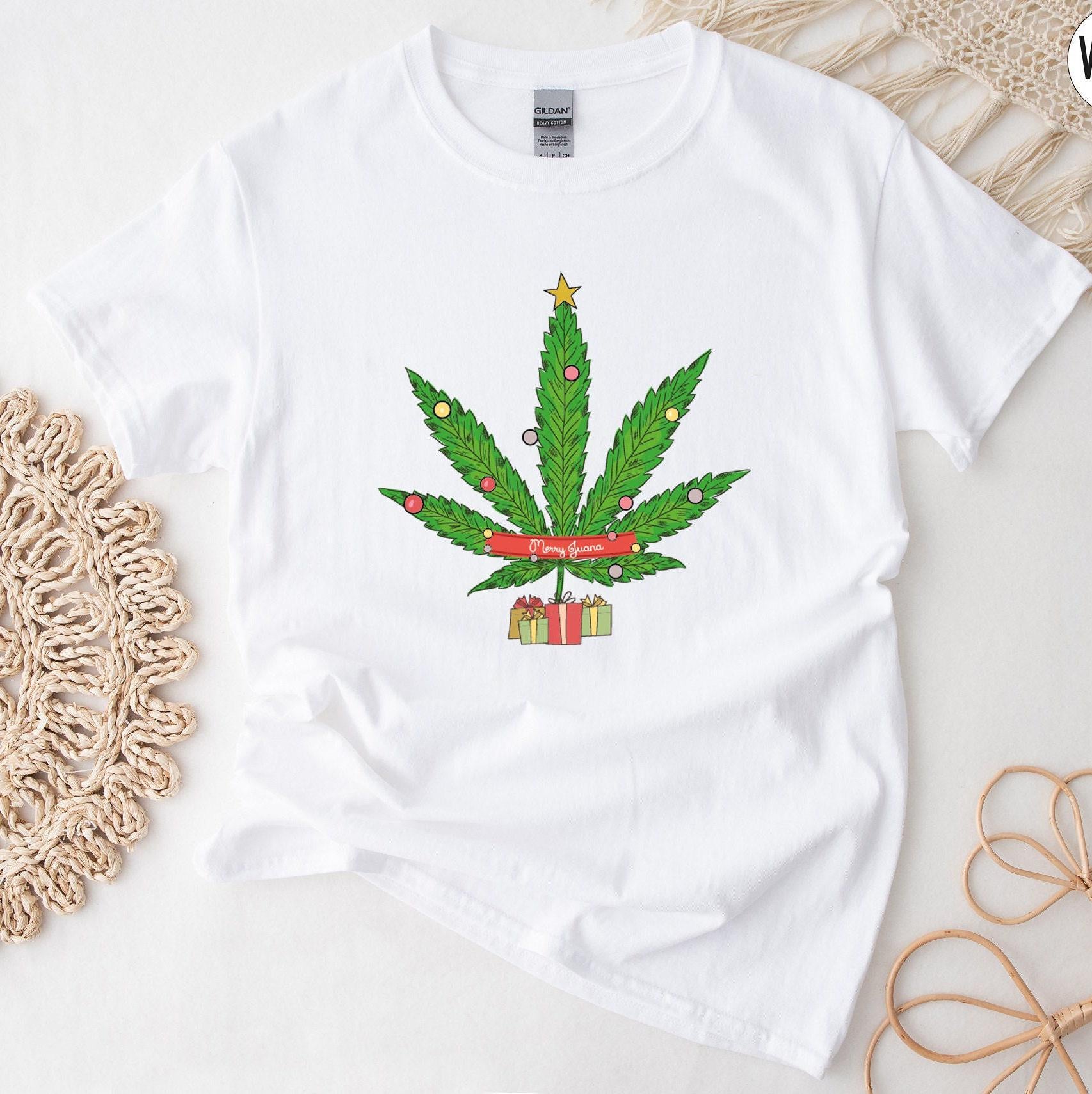 Merry Juana Shirt, Funny Plant Shirts, Marijuana Sweatshirts, Stoner Gifts For Him, Smoker Gifts, Cute Holiday Pajamas, Cannabis Tee