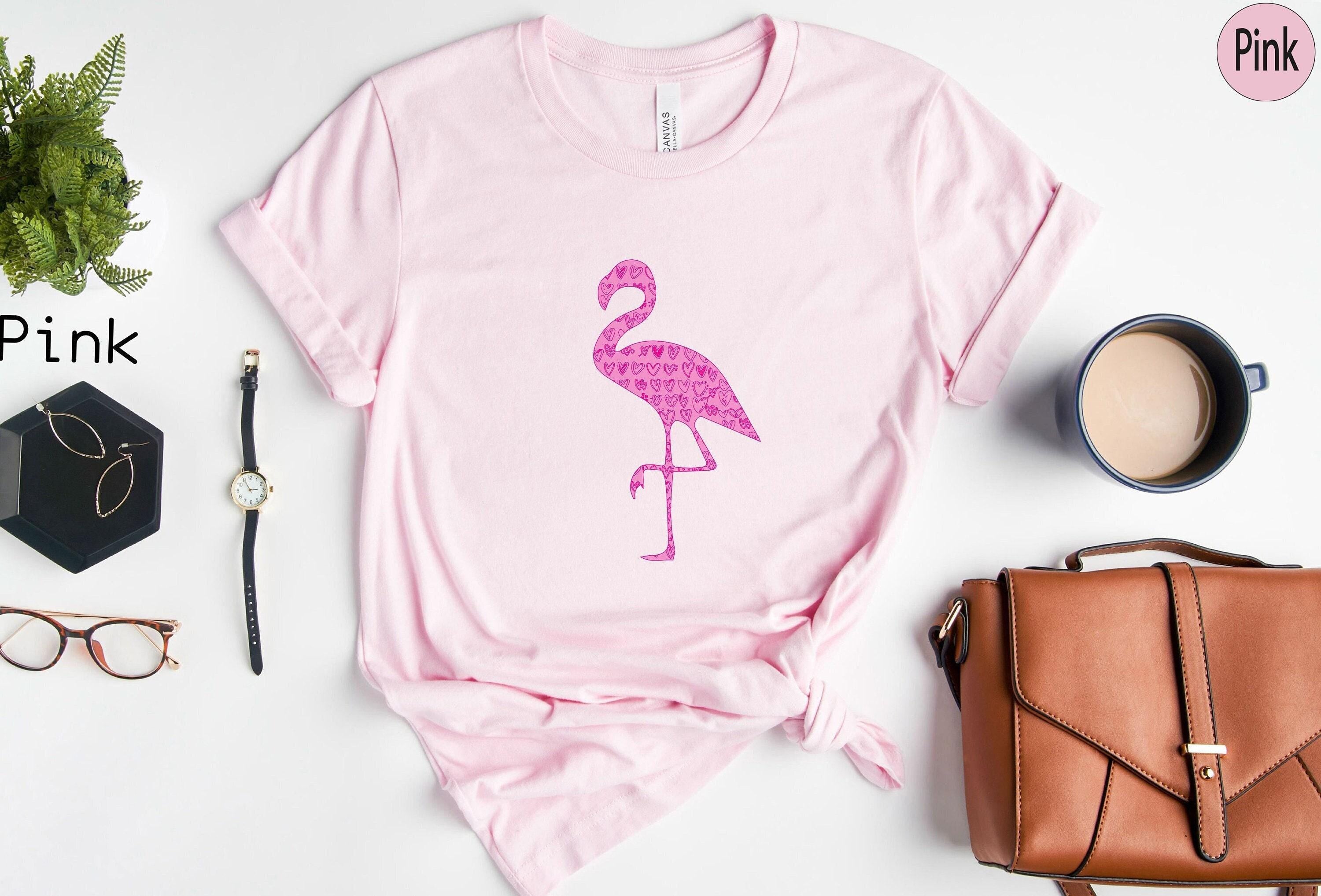 Aesthetic Flamingo Shirt, Funny Animals Lovers Shirt, Trendy Zoo Visitors Shirt, Pink Flamingo Tee, Minimalist Flamingo 