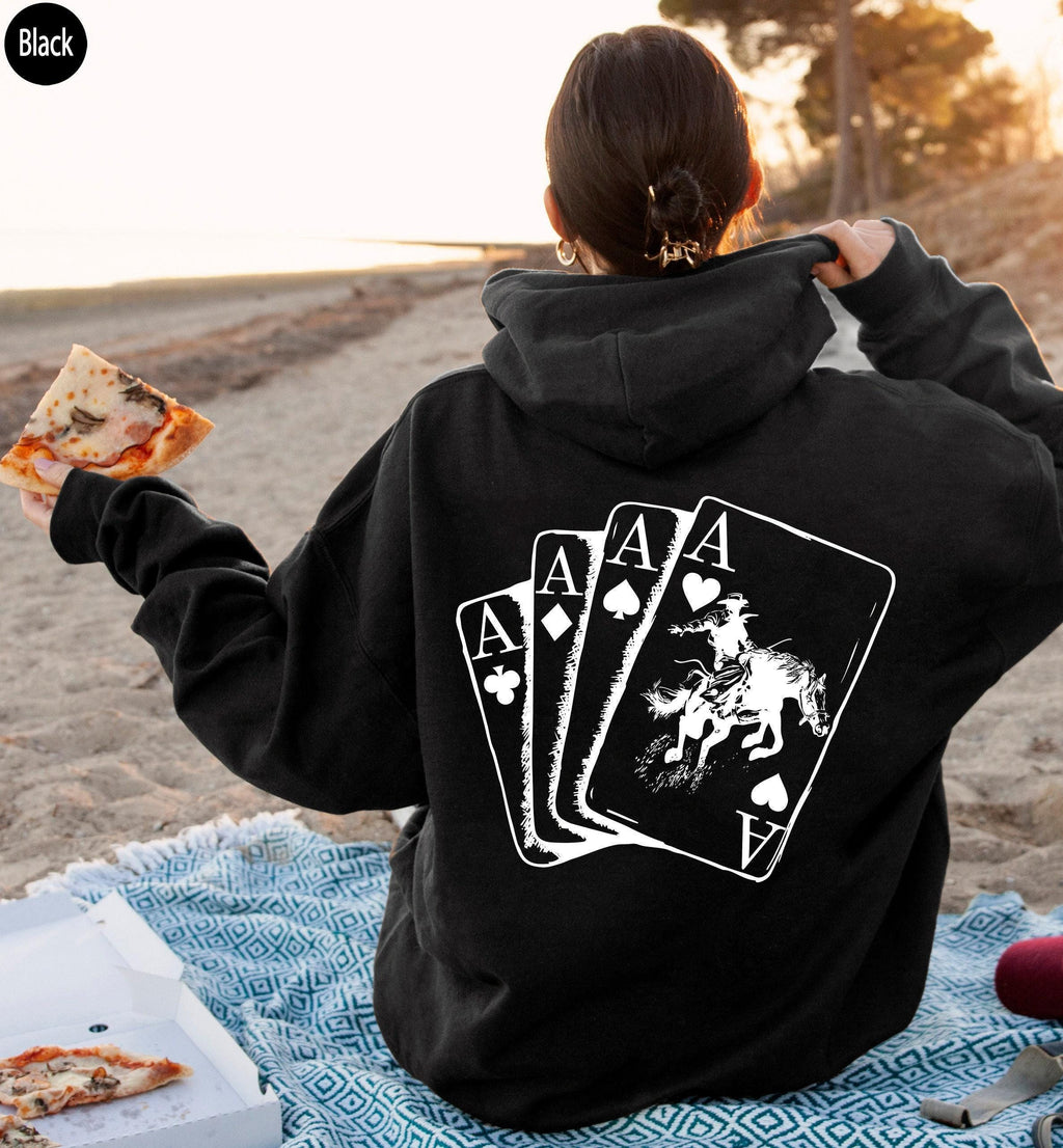 Ace of Hoodie, Spades Shirt, Spadille Shirt, Aesthetic Country Horse Sweatshirt, Trendy Valentines Gift, Cowboy Shirt, C