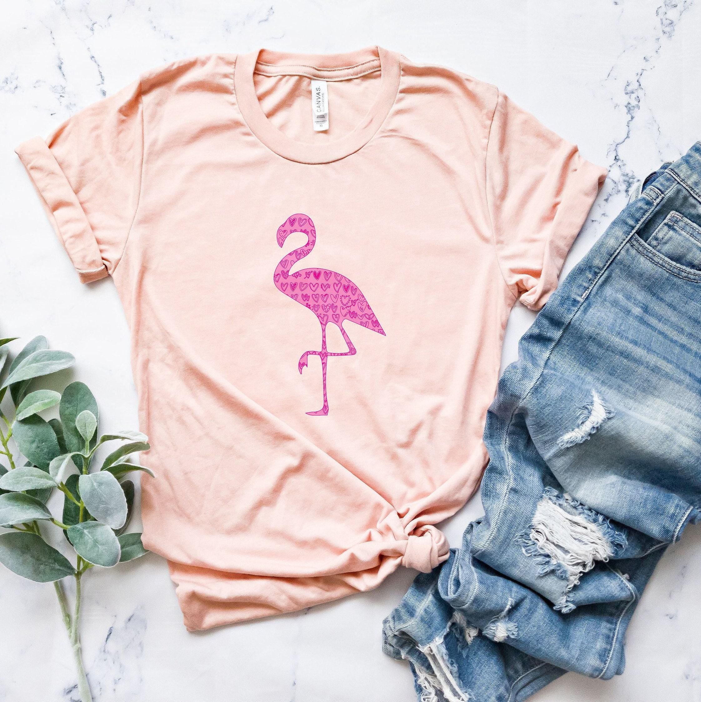 Aesthetic Flamingo Shirt, Funny Animals Lovers Shirt, Trendy Zoo Visitors Shirt, Pink Flamingo Tee, Minimalist Flamingo 