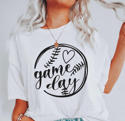 Game Day Shirt, Trendy Baseball Themed Hoodie For Women, Minimalist Baseball Coach Sweatshirt, Heart Shirt, Cool Gifts For Girlfriend