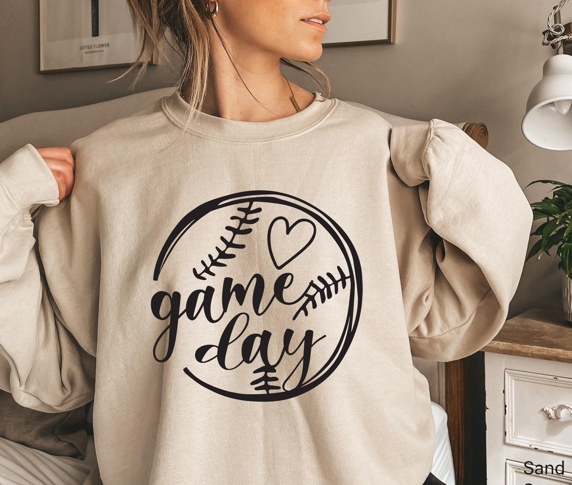Game Day Shirt, Trendy Baseball Themed Hoodie For Women, Minimalist Baseball Coach Sweatshirt, Heart Shirt, Cool Gifts For Girlfriend