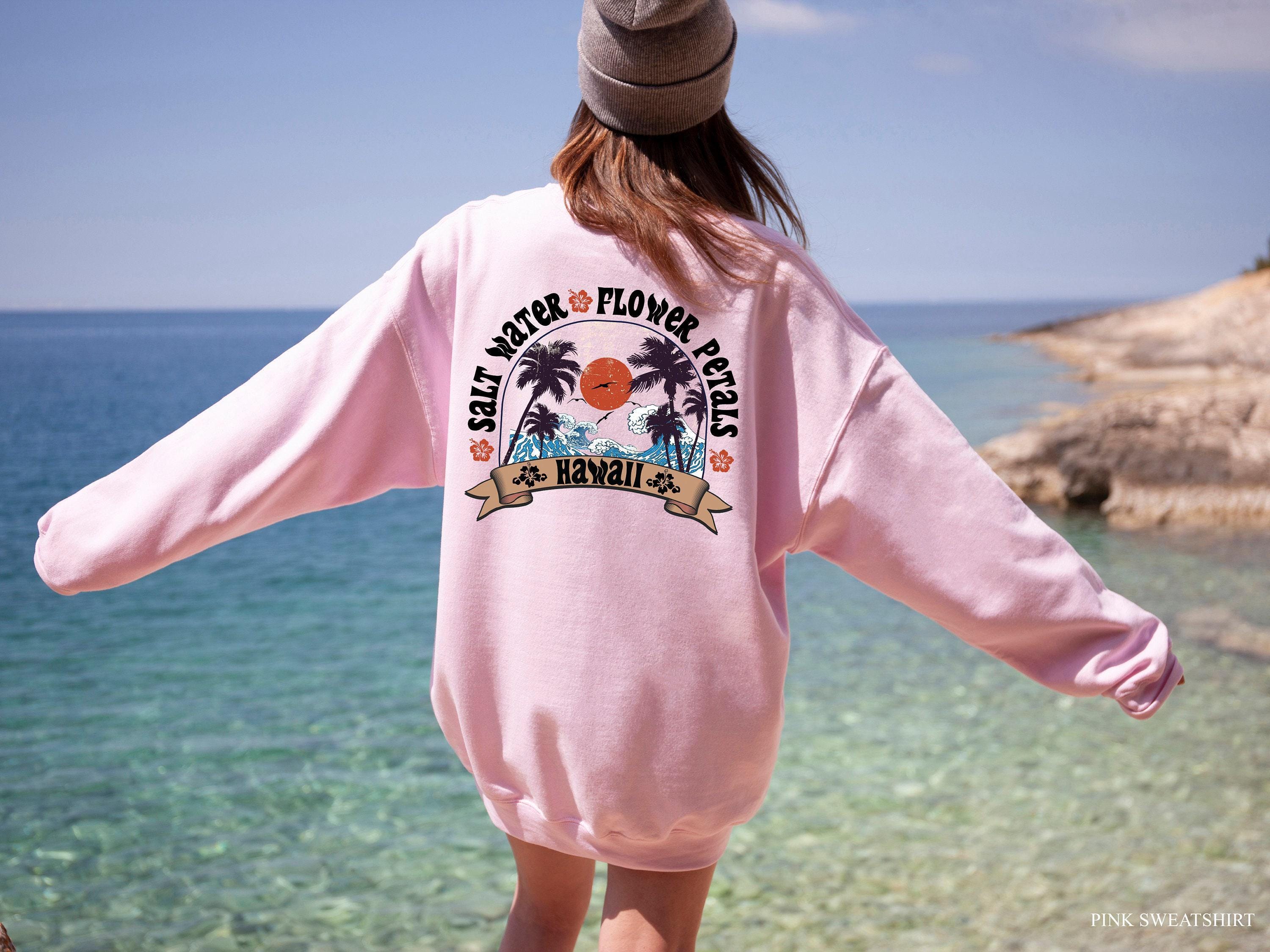 Trendy Surf Hoodie | Aesthetic Hawaii Sweatshirt, Surfer Girl Tshirt, Woman'S Summer Shirt, Siesta Beach Hoodie, Summer 